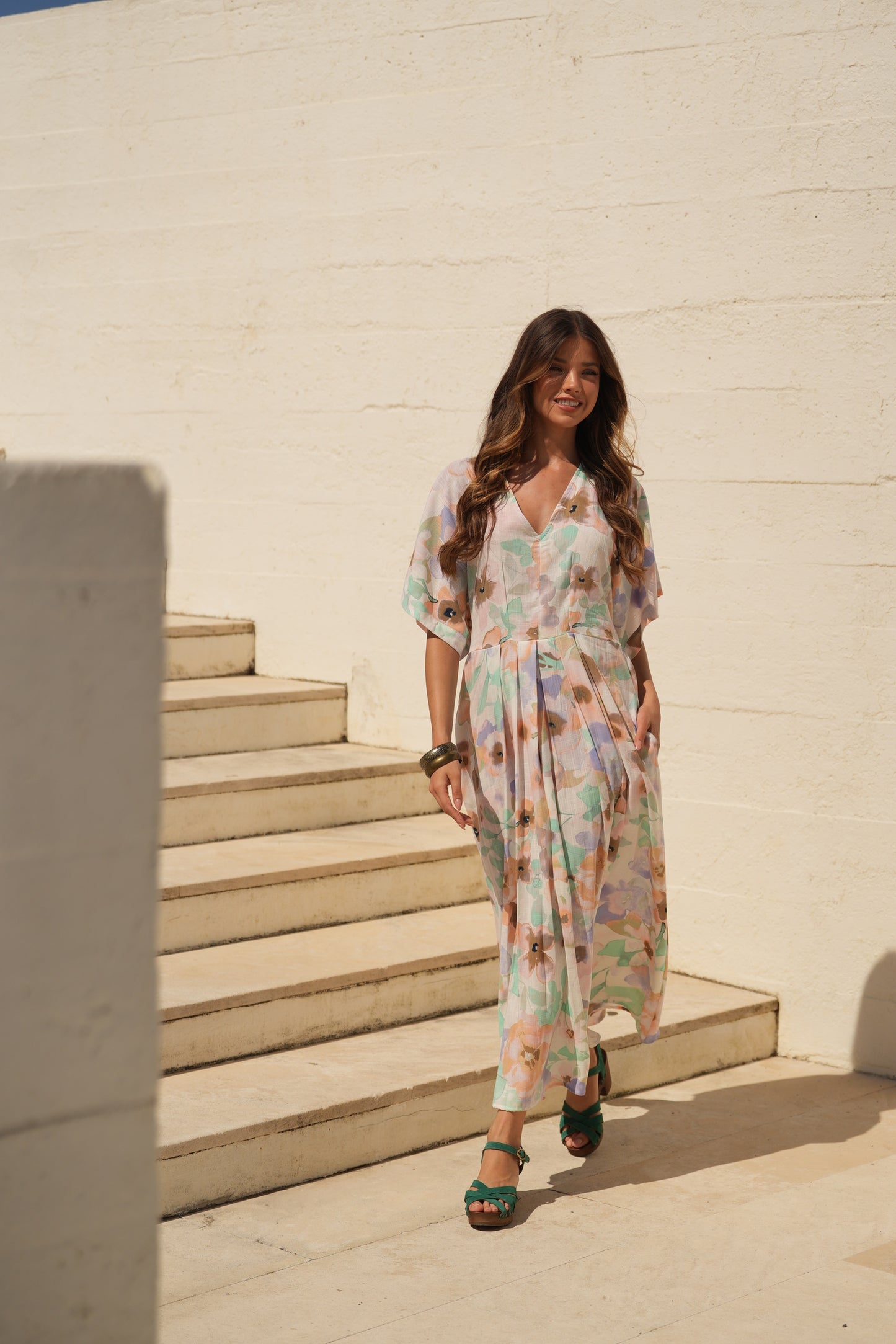 Vestido comprido estampado