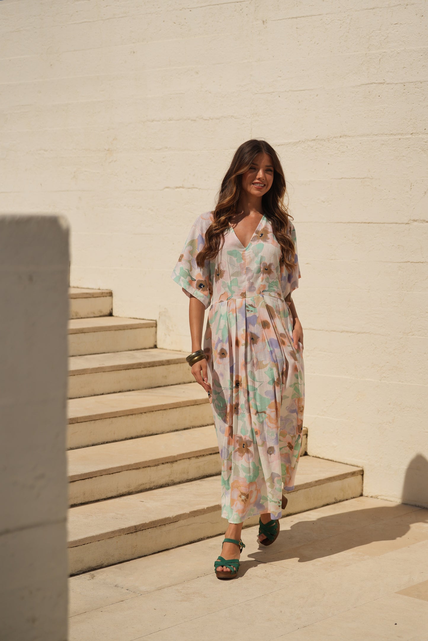 Vestido comprido estampado