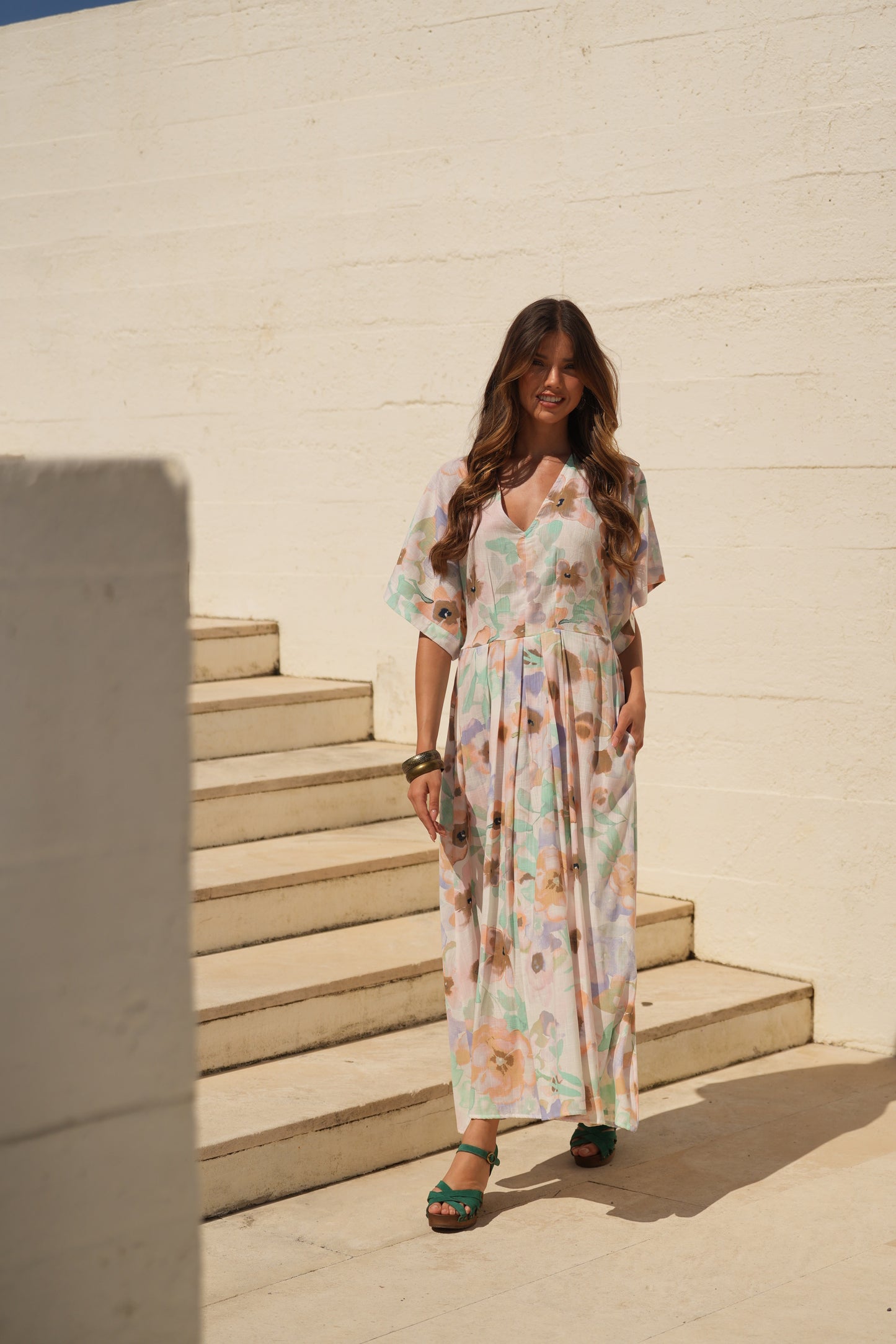 Vestido comprido estampado
