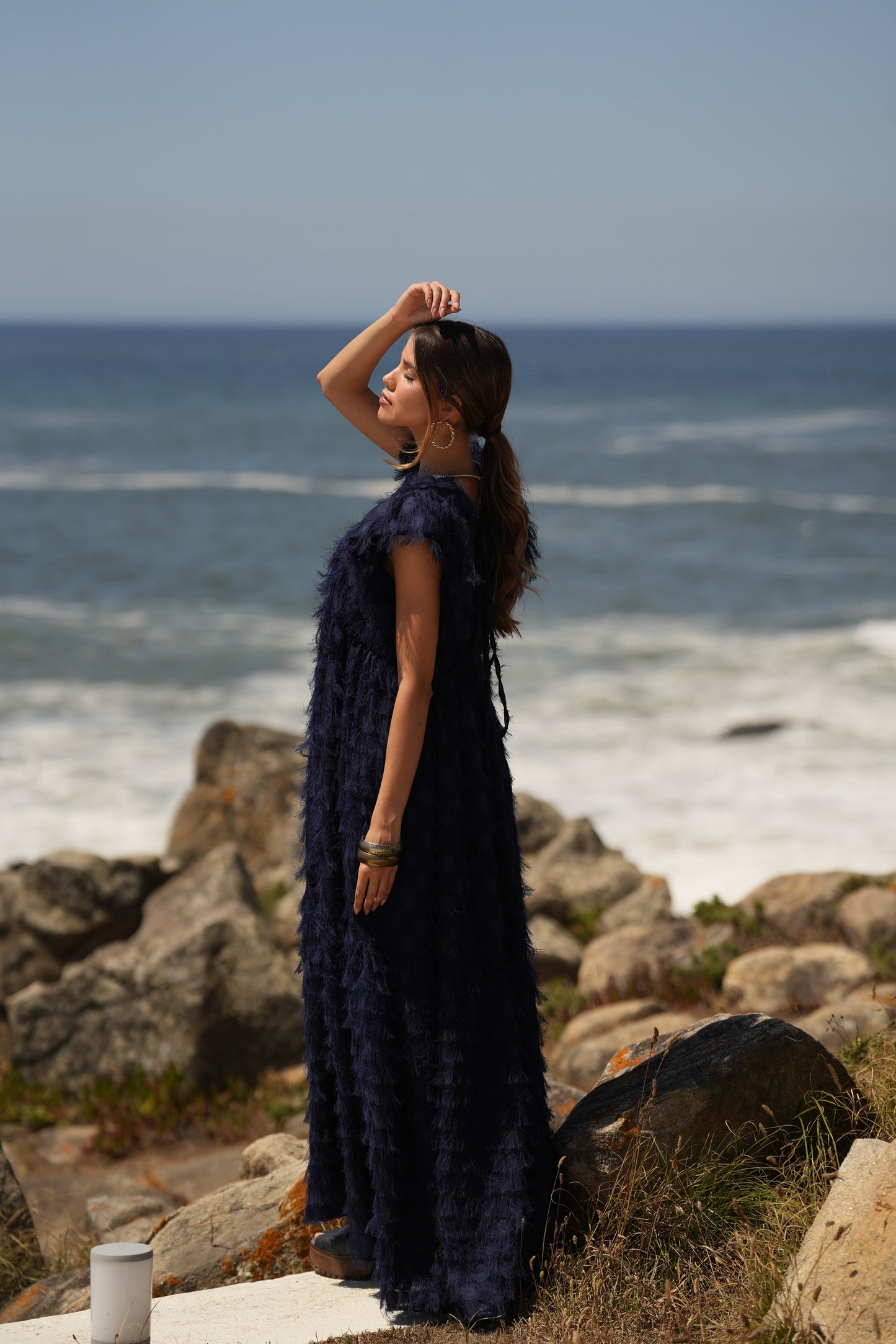 Edição limitada! Vestido comprido de cerimónia azul marinho