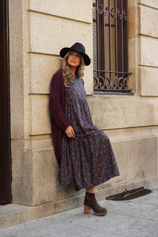 Vestido comprido estampado