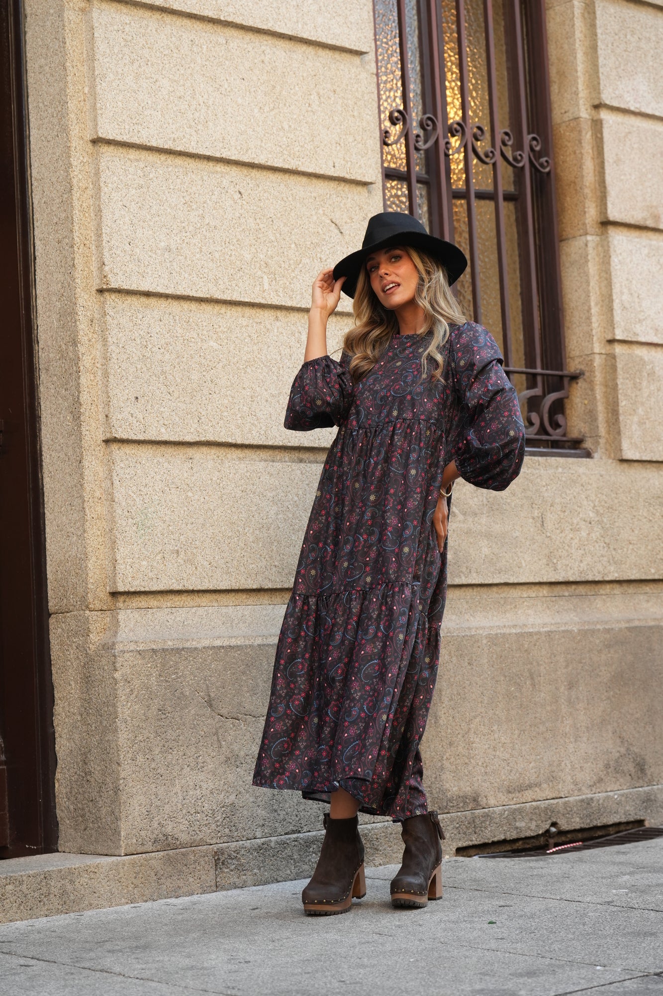 Vestido comprido estampado