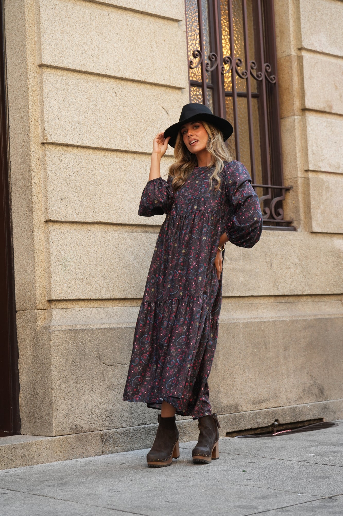 Vestido comprido estampado