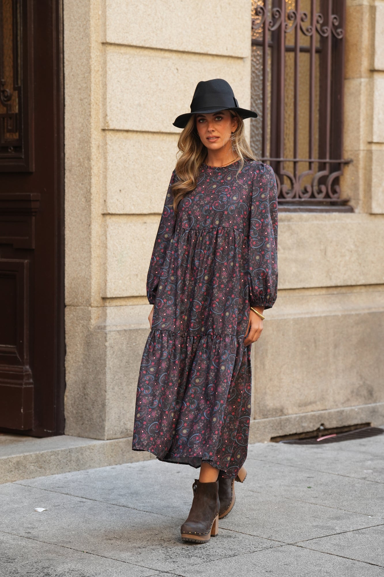 Vestido comprido estampado