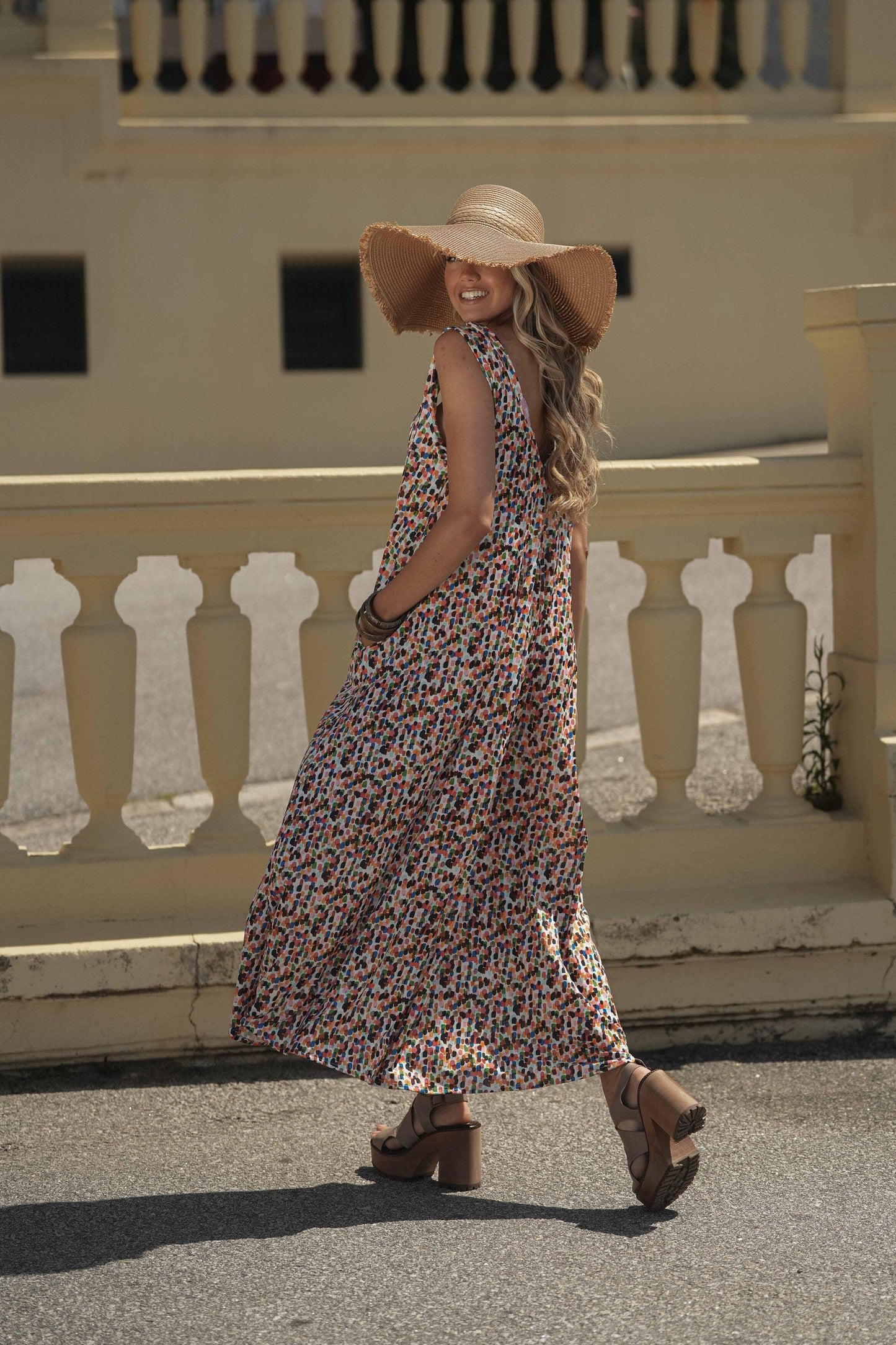 Robe longue en maille