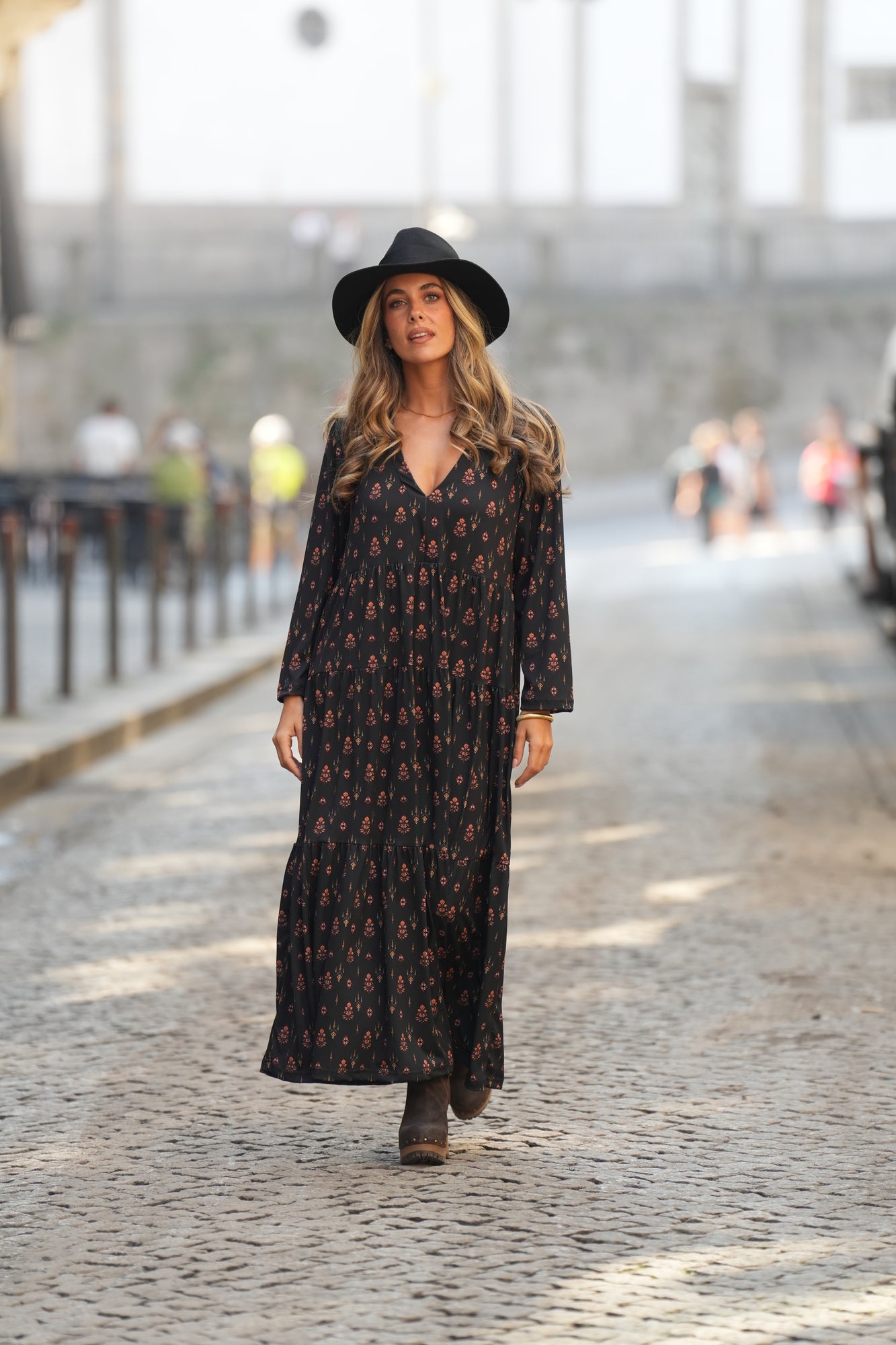 Vestido comprido estampado