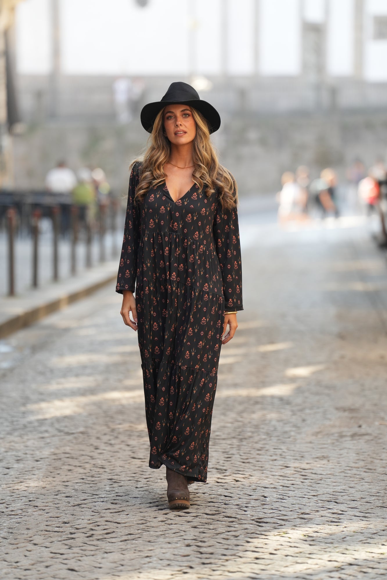Vestido comprido estampado