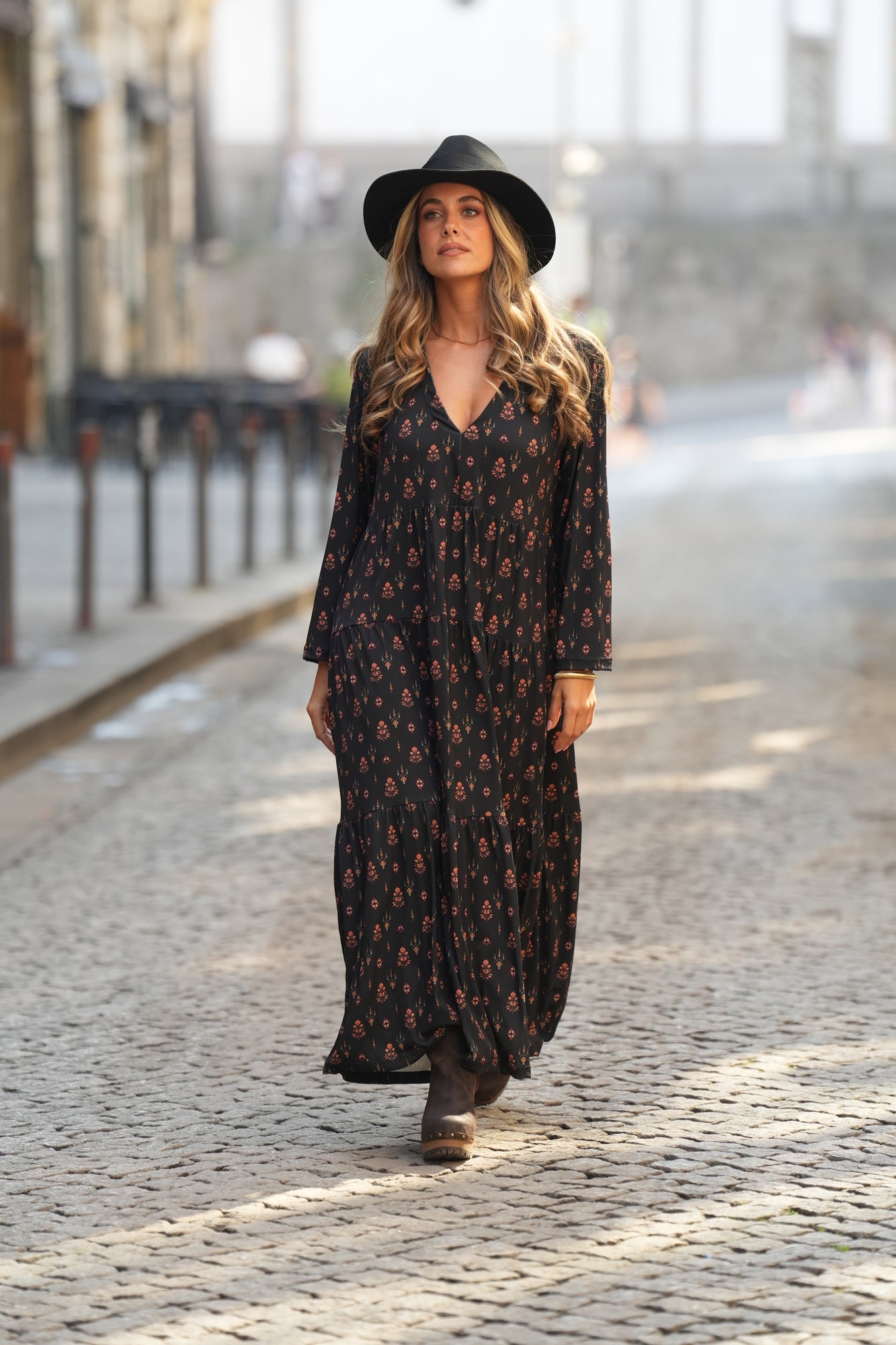 Vestido comprido estampado