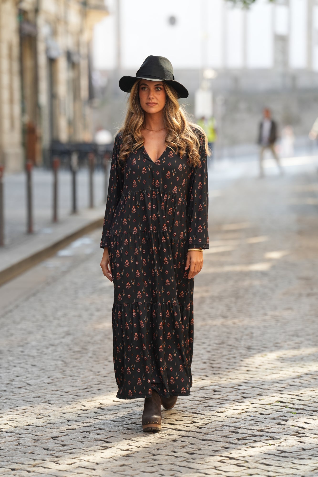 Vestido comprido estampado