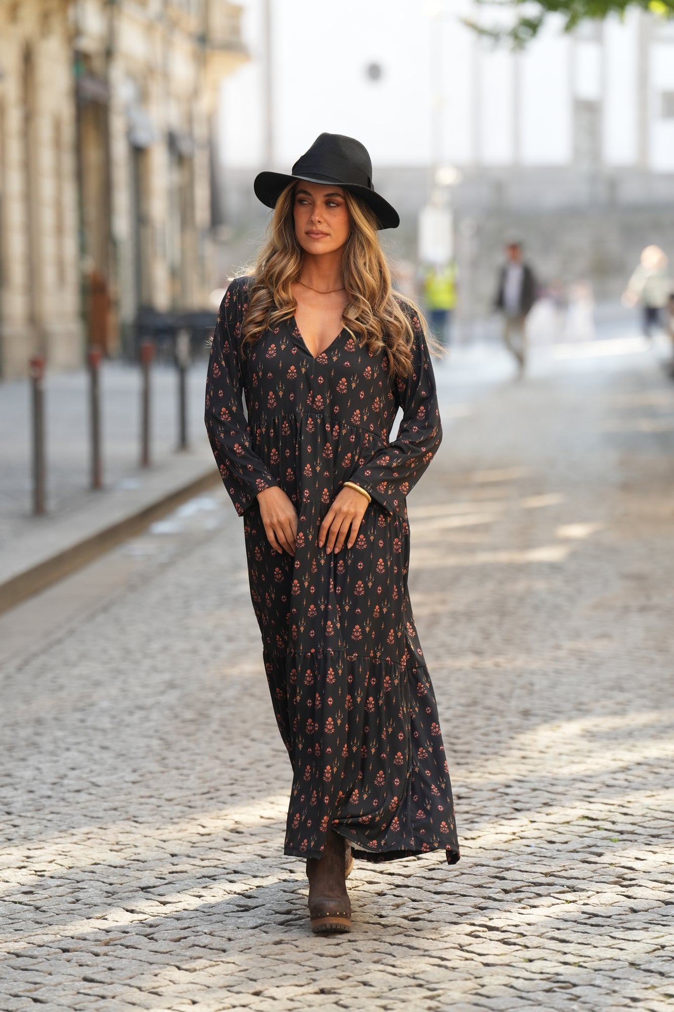 Vestido comprido estampado