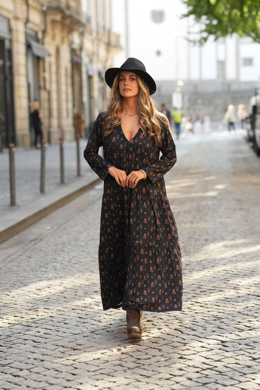Vestido comprido estampado