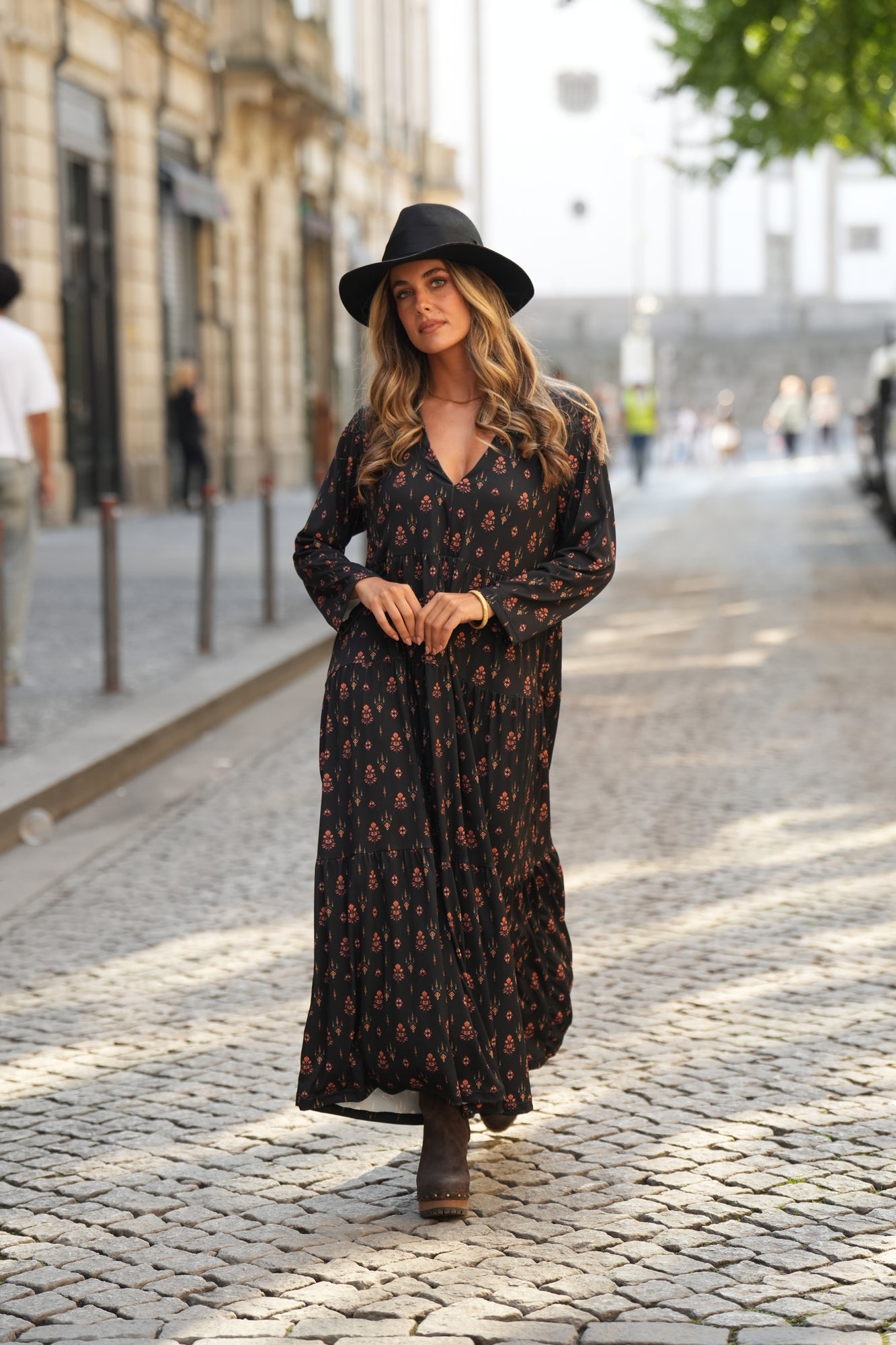 Vestido comprido estampado