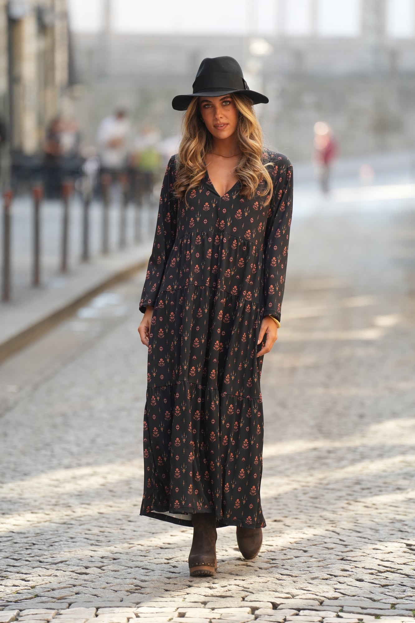 Vestido comprido estampado