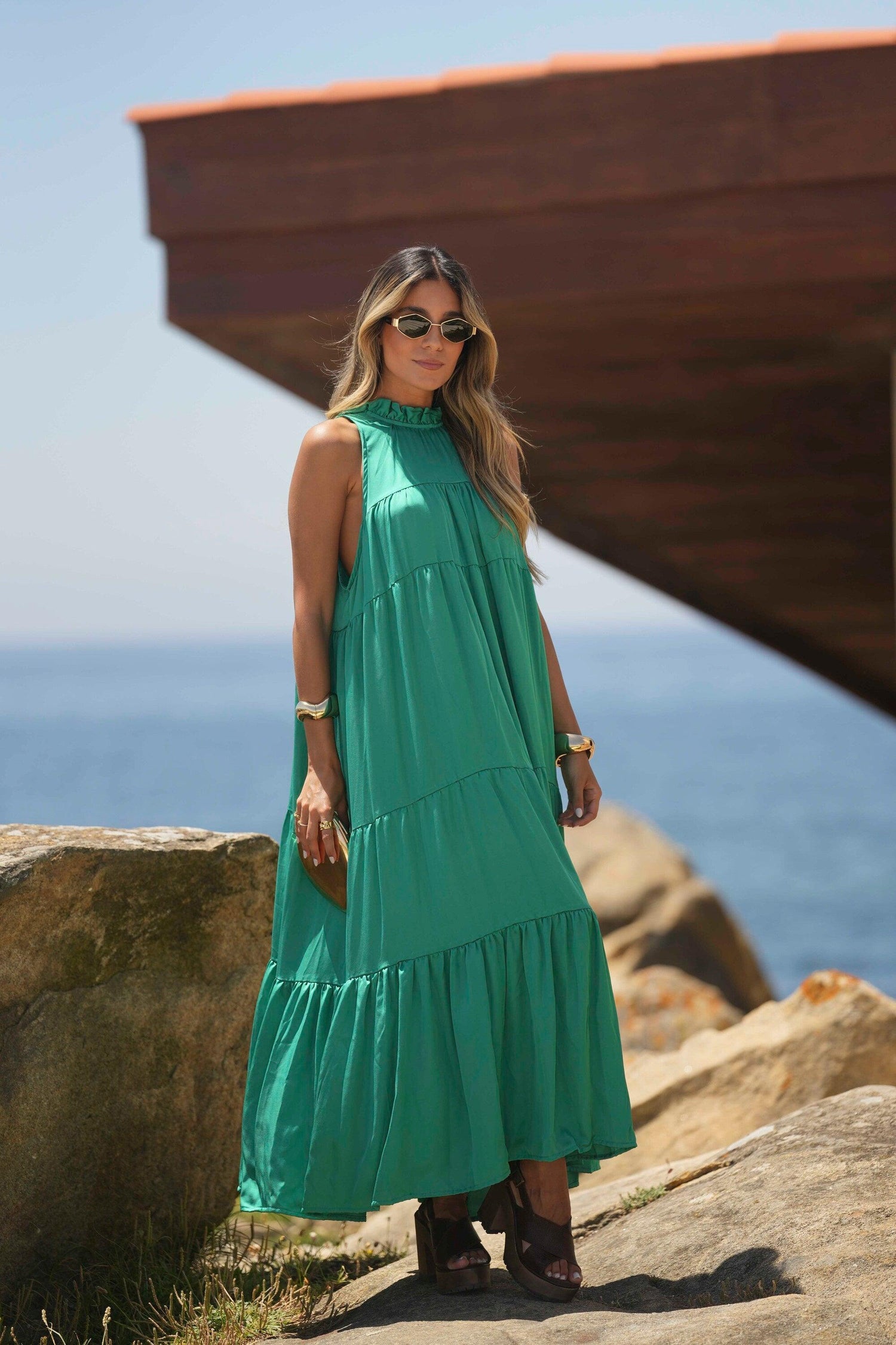 Vestido comprido liso - BOHOME