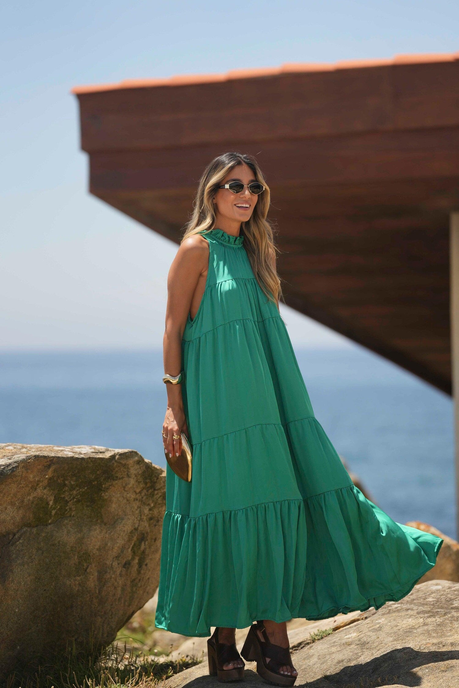Vestido comprido liso - BOHOME