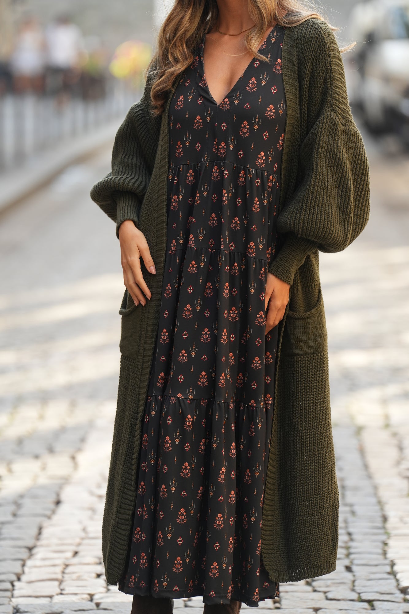 Vestido comprido estampado