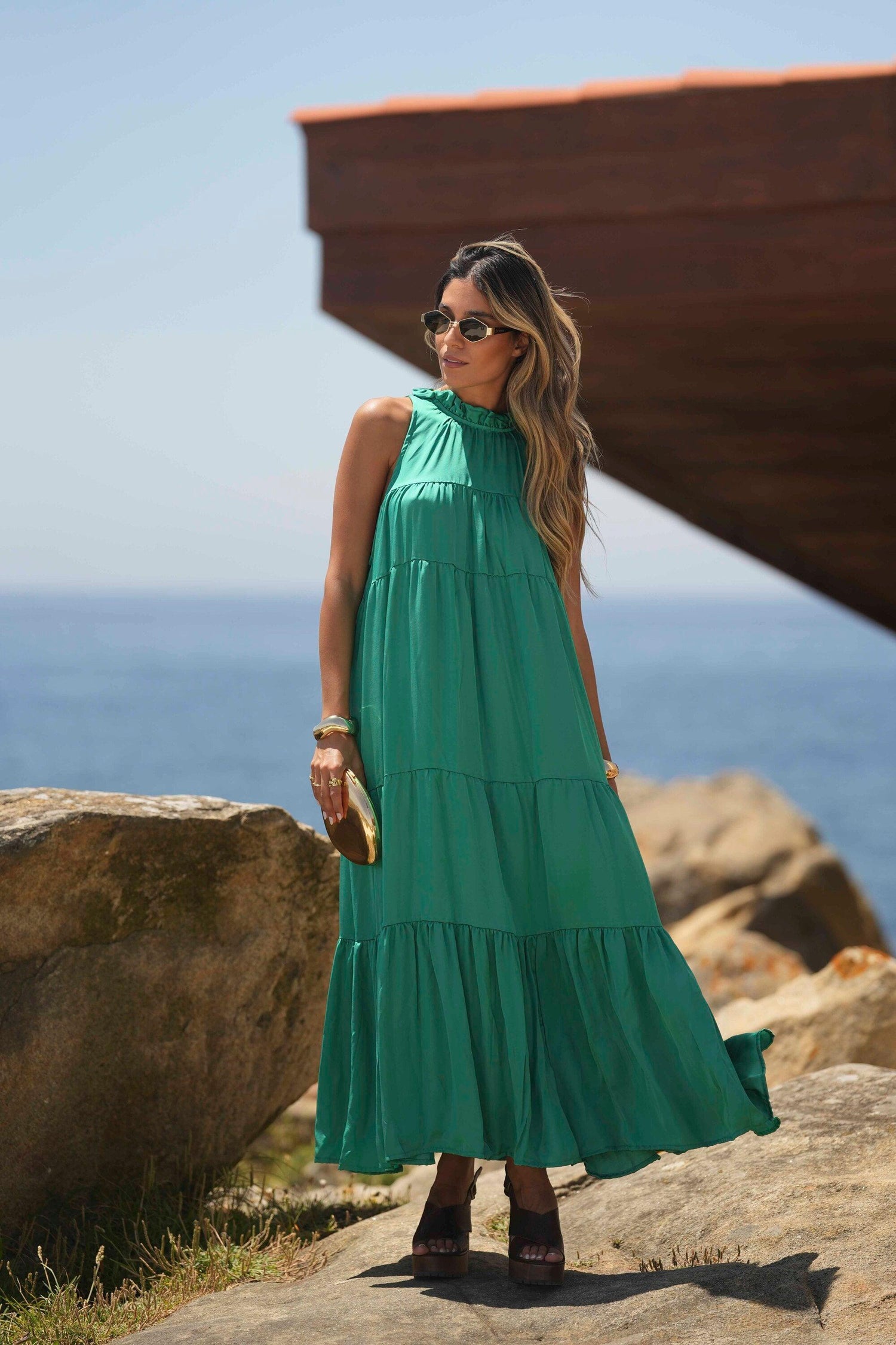 Vestido comprido liso - BOHOME