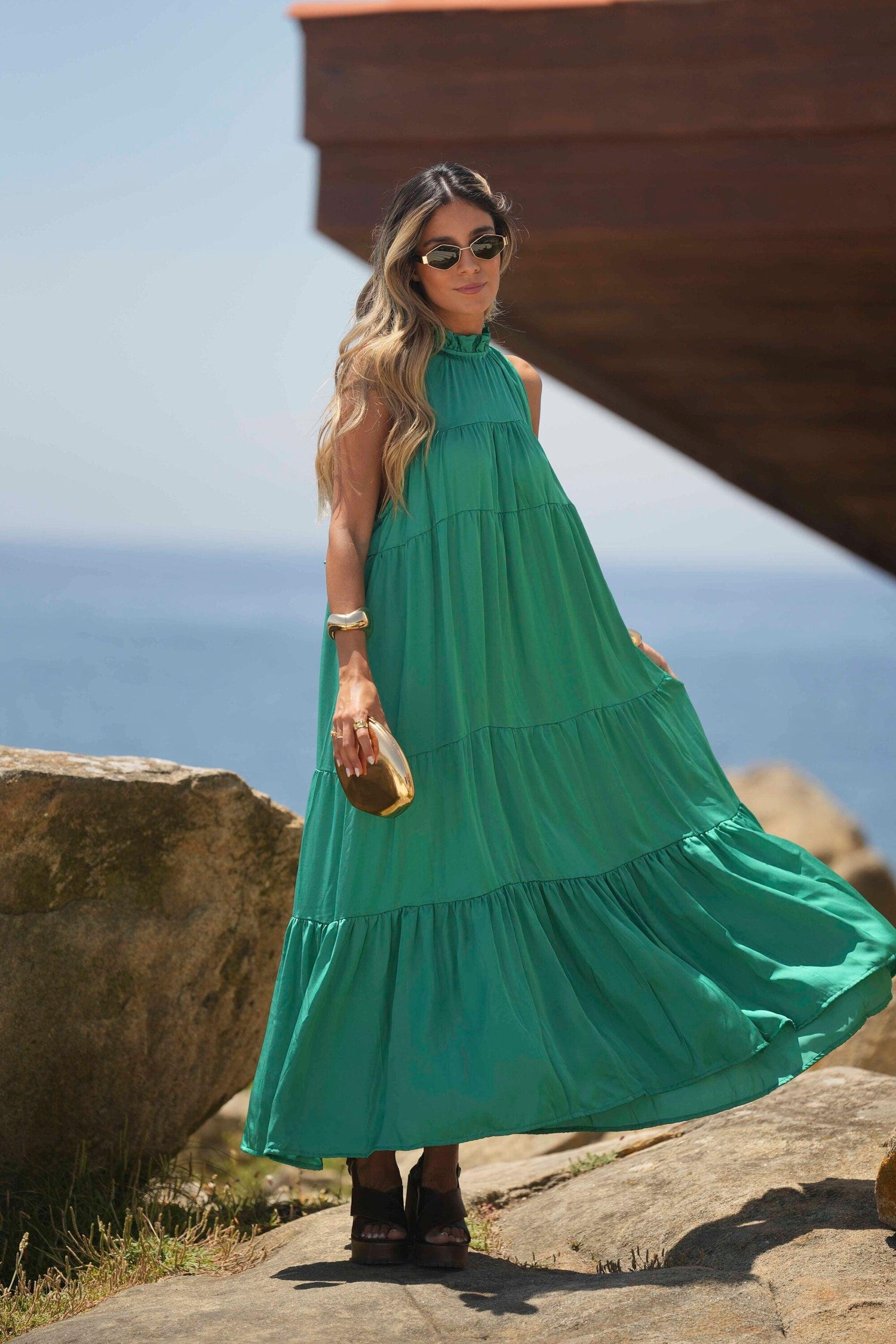 Vestido comprido liso - BOHOME