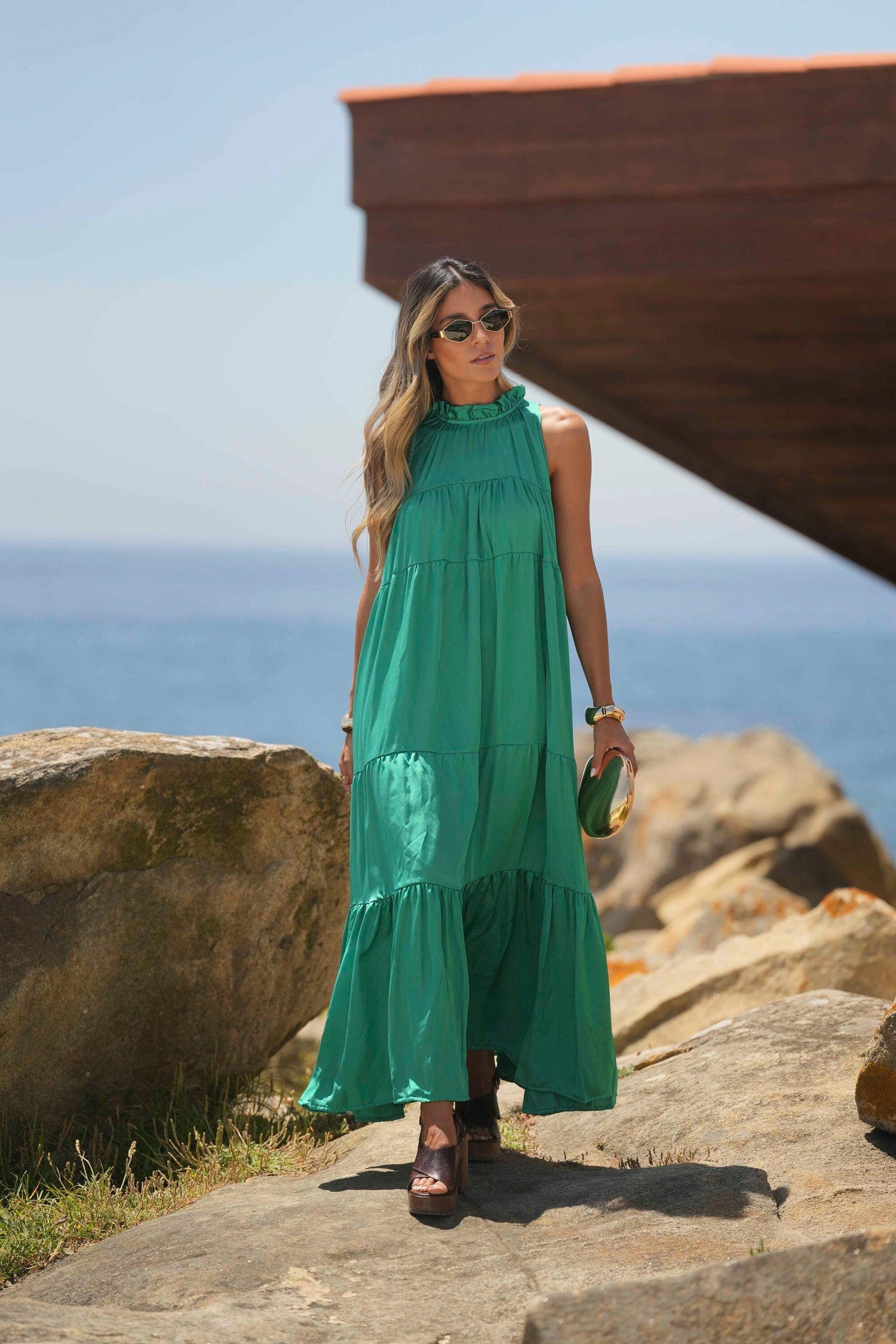 Vestido comprido liso - BOHOME