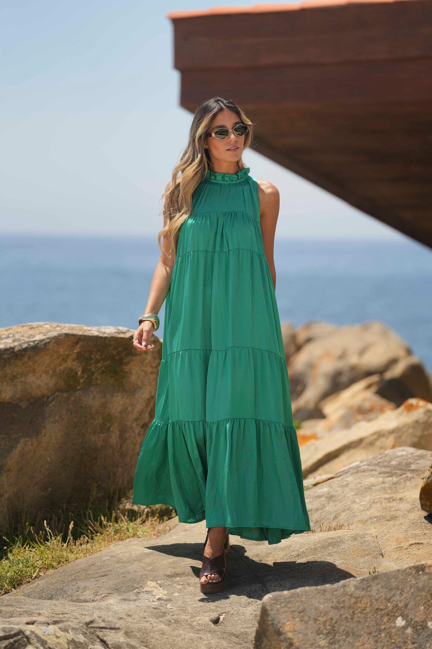 Vestido comprido liso - BOHOME