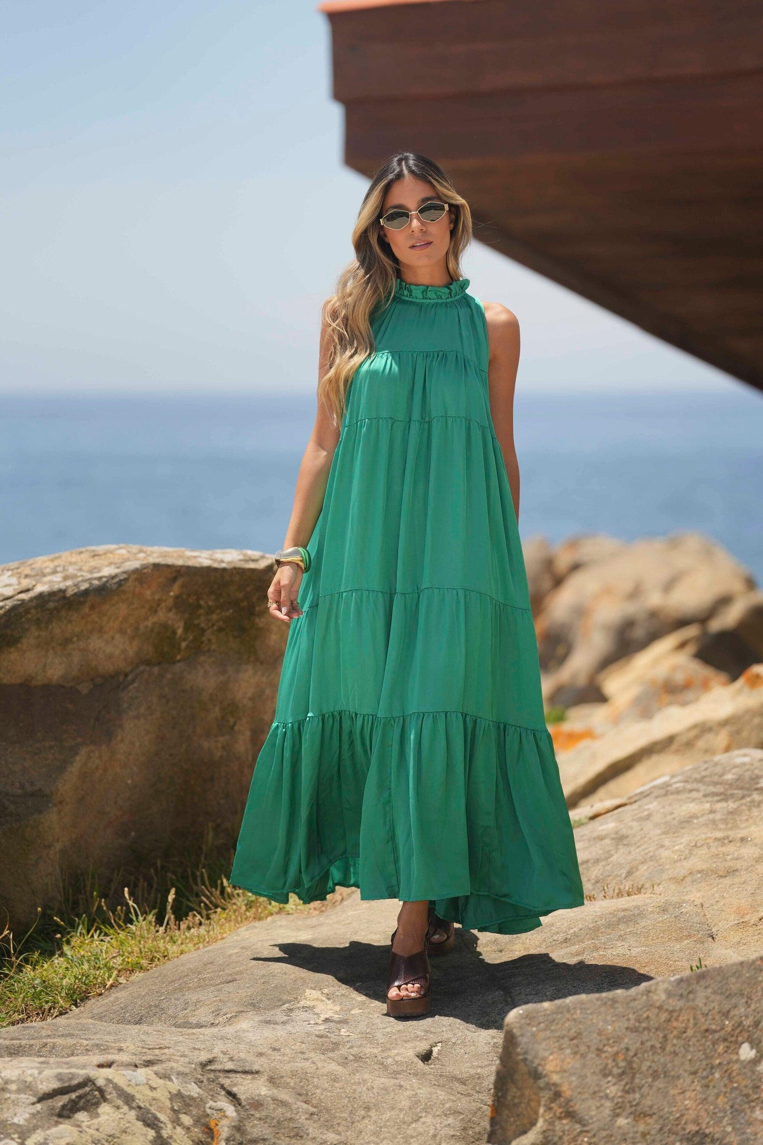 Vestido comprido liso - BOHOME