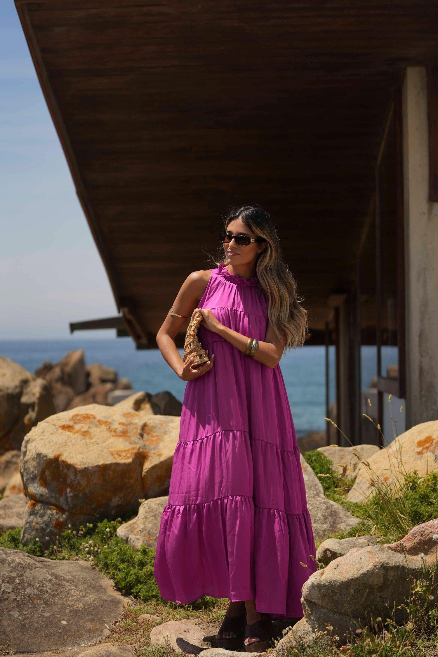 Vestido comprido liso - BOHOME