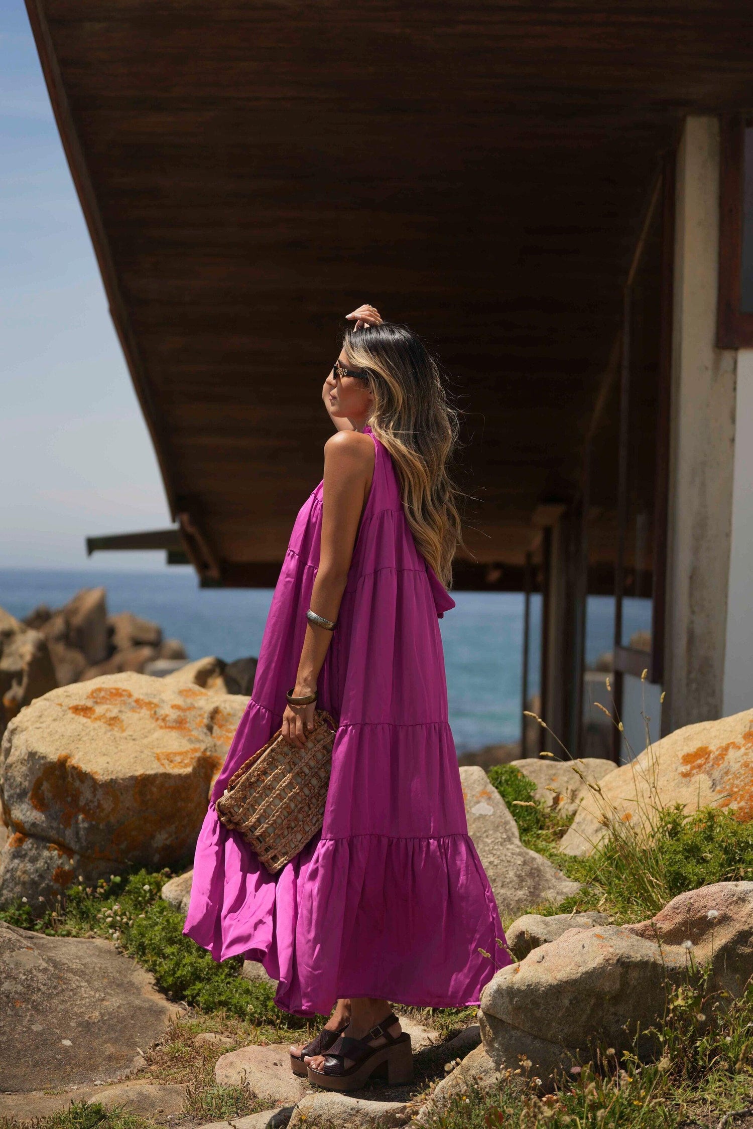 Vestido comprido liso - BOHOME