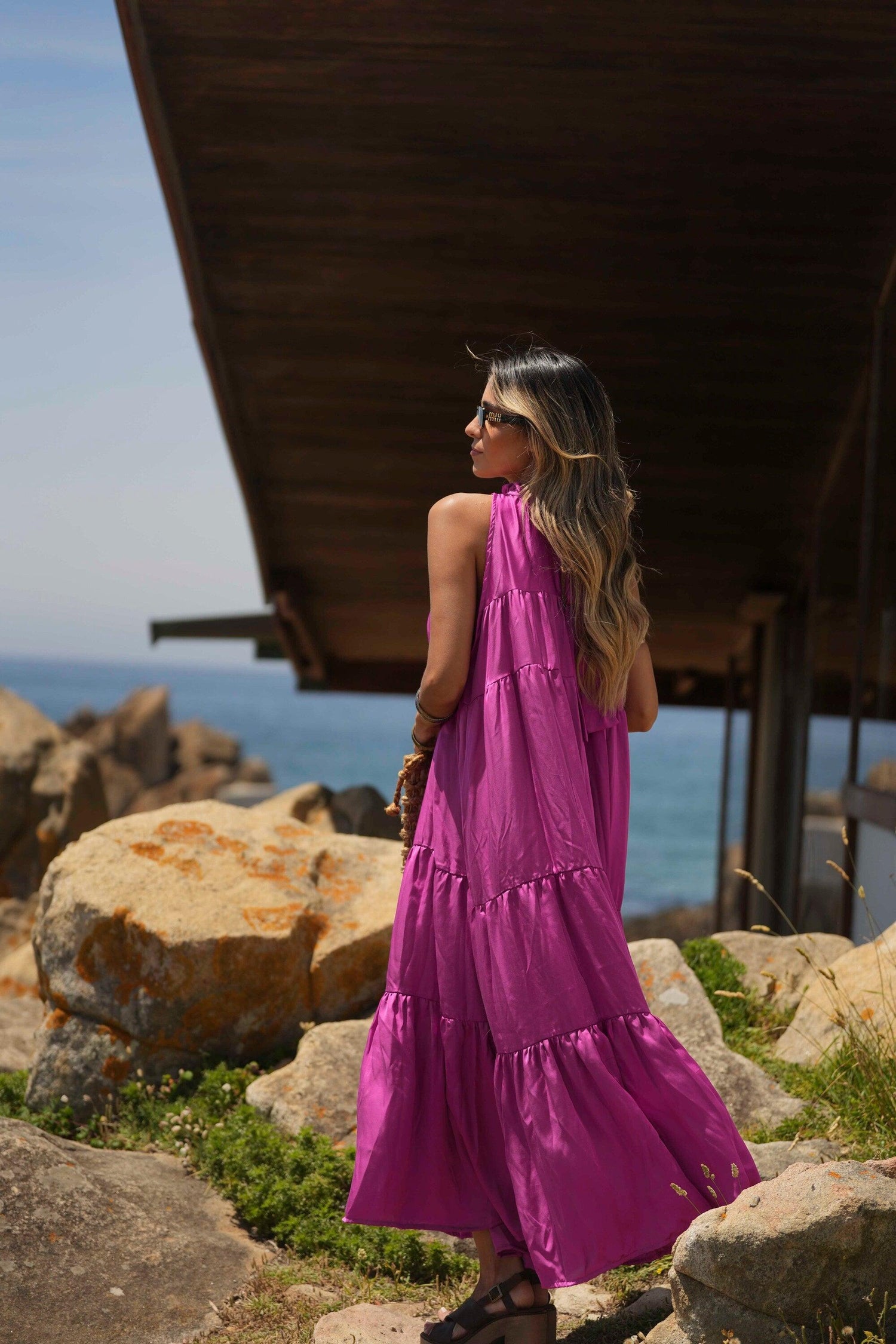 Vestido comprido liso - BOHOME