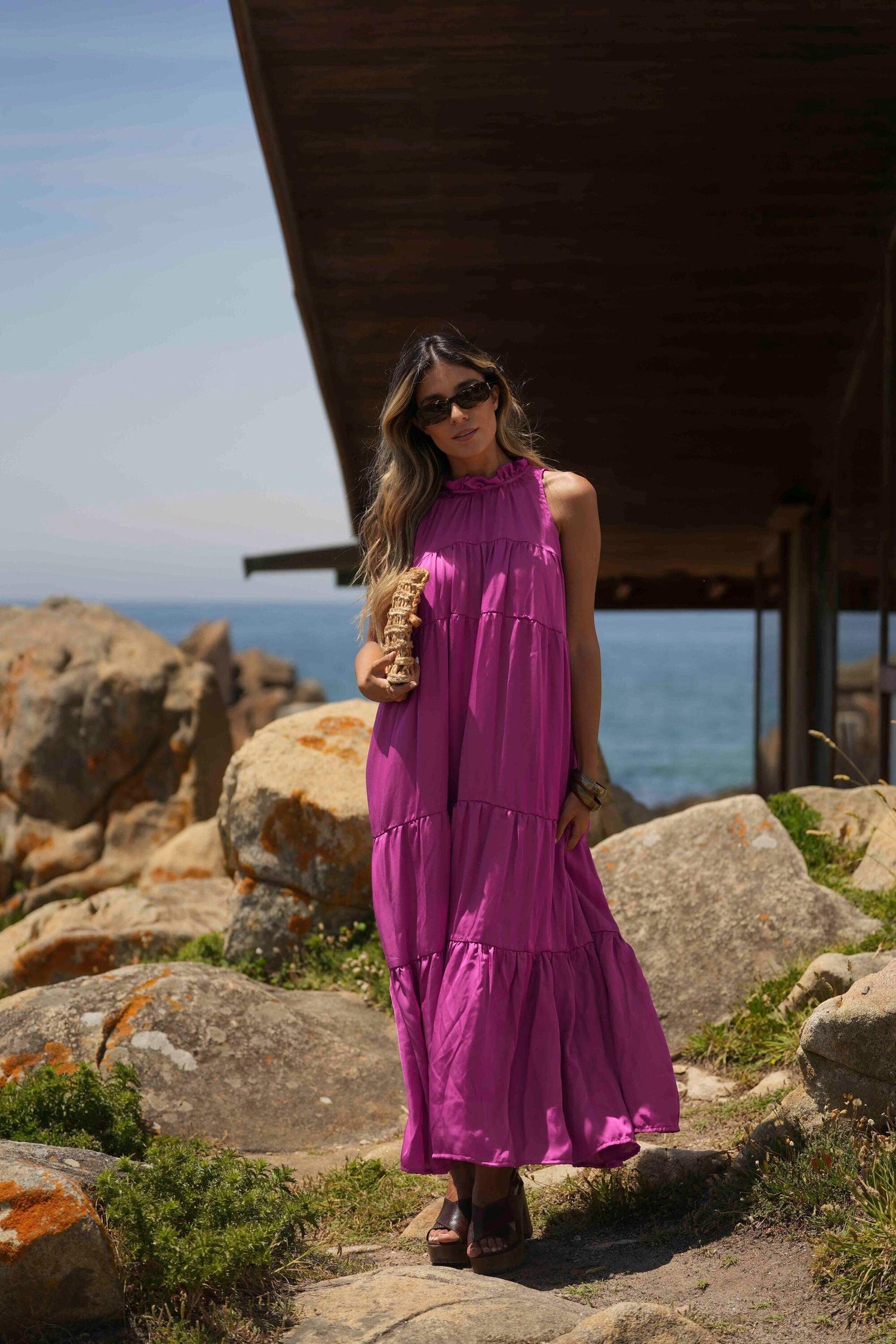 Vestido comprido liso - BOHOME