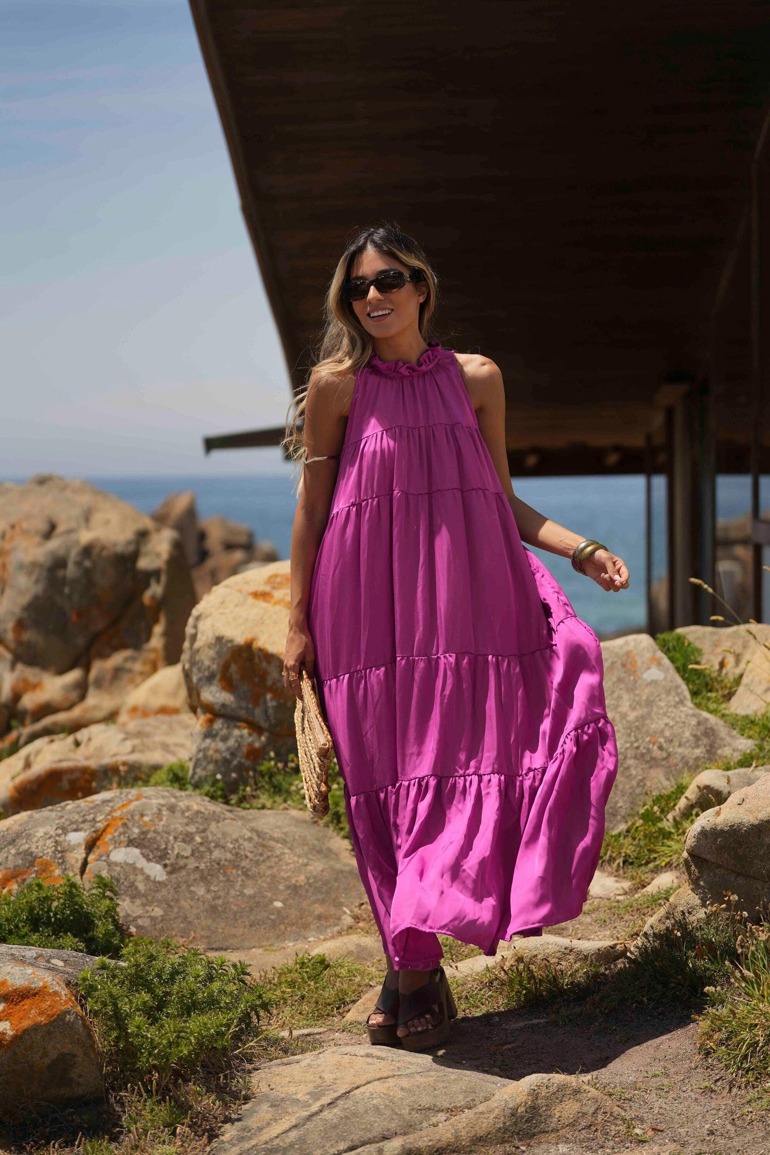 Vestido comprido liso - BOHOME
