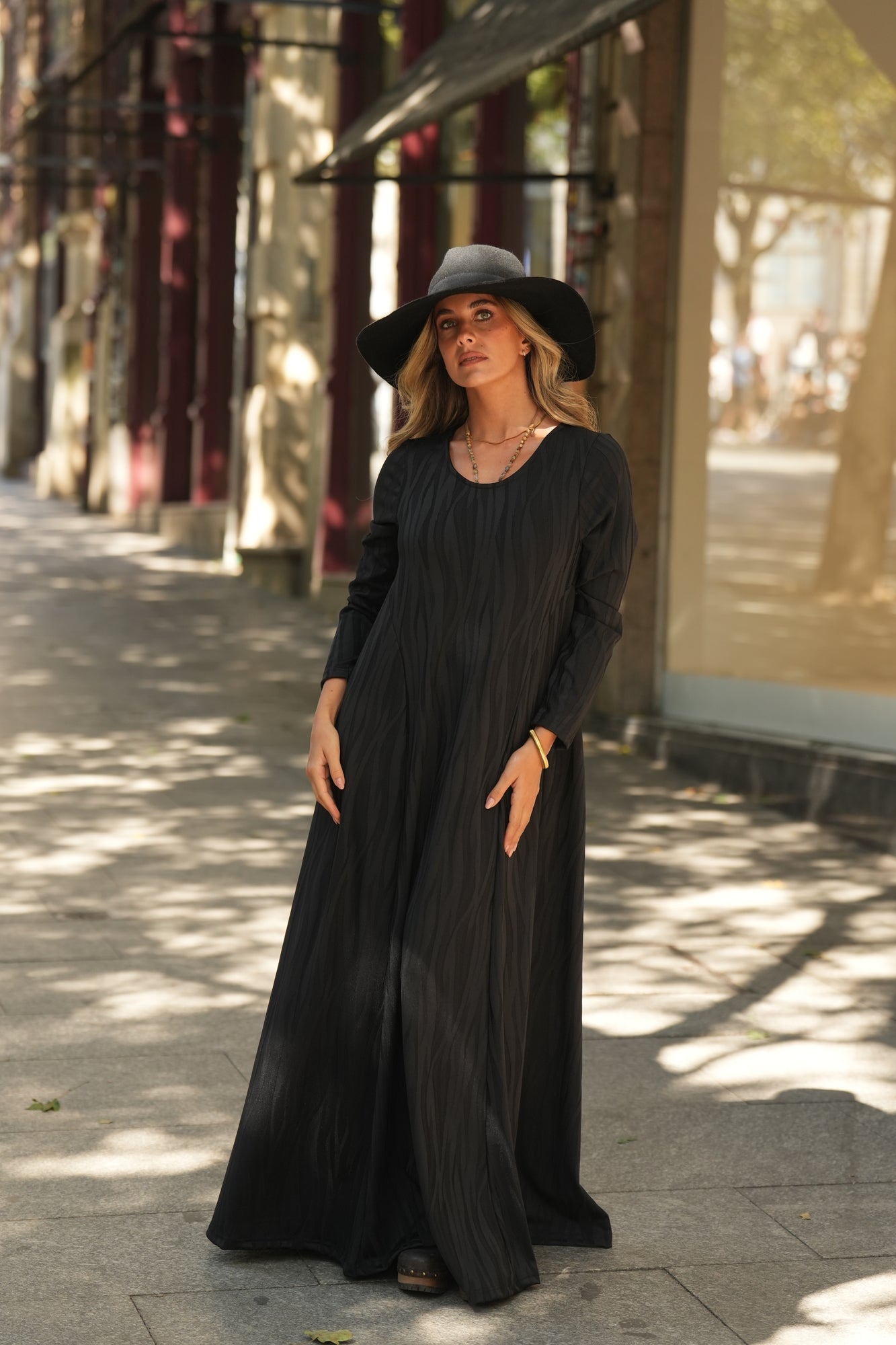 Vestido comprido em malha
