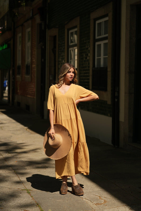 Long dress with frills