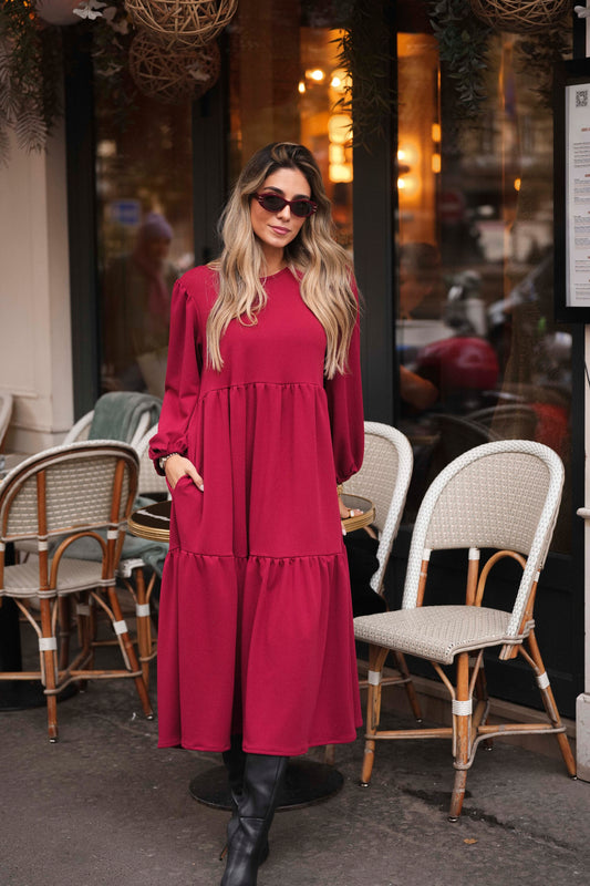 Long dress with ruffles