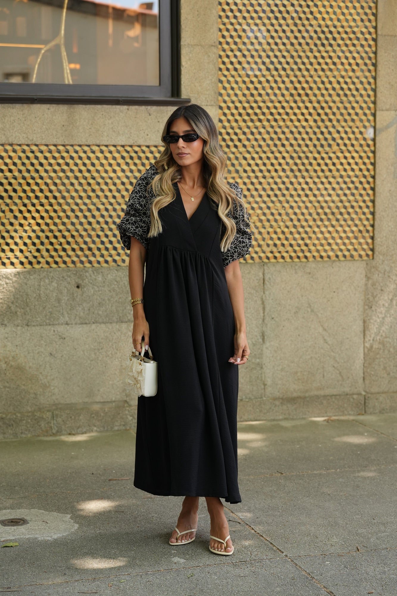 Vestido comprido em preto