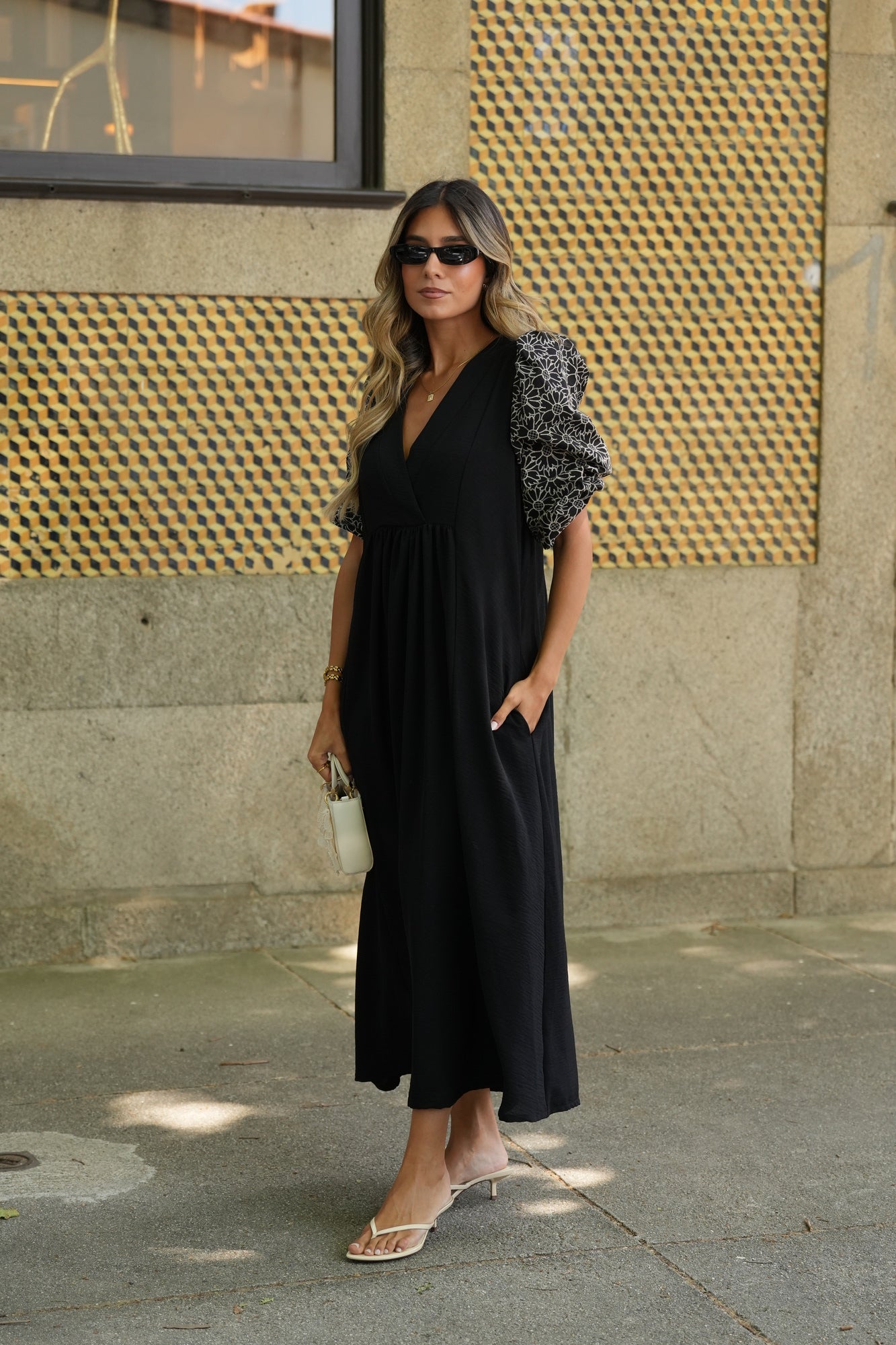 Vestido comprido em preto