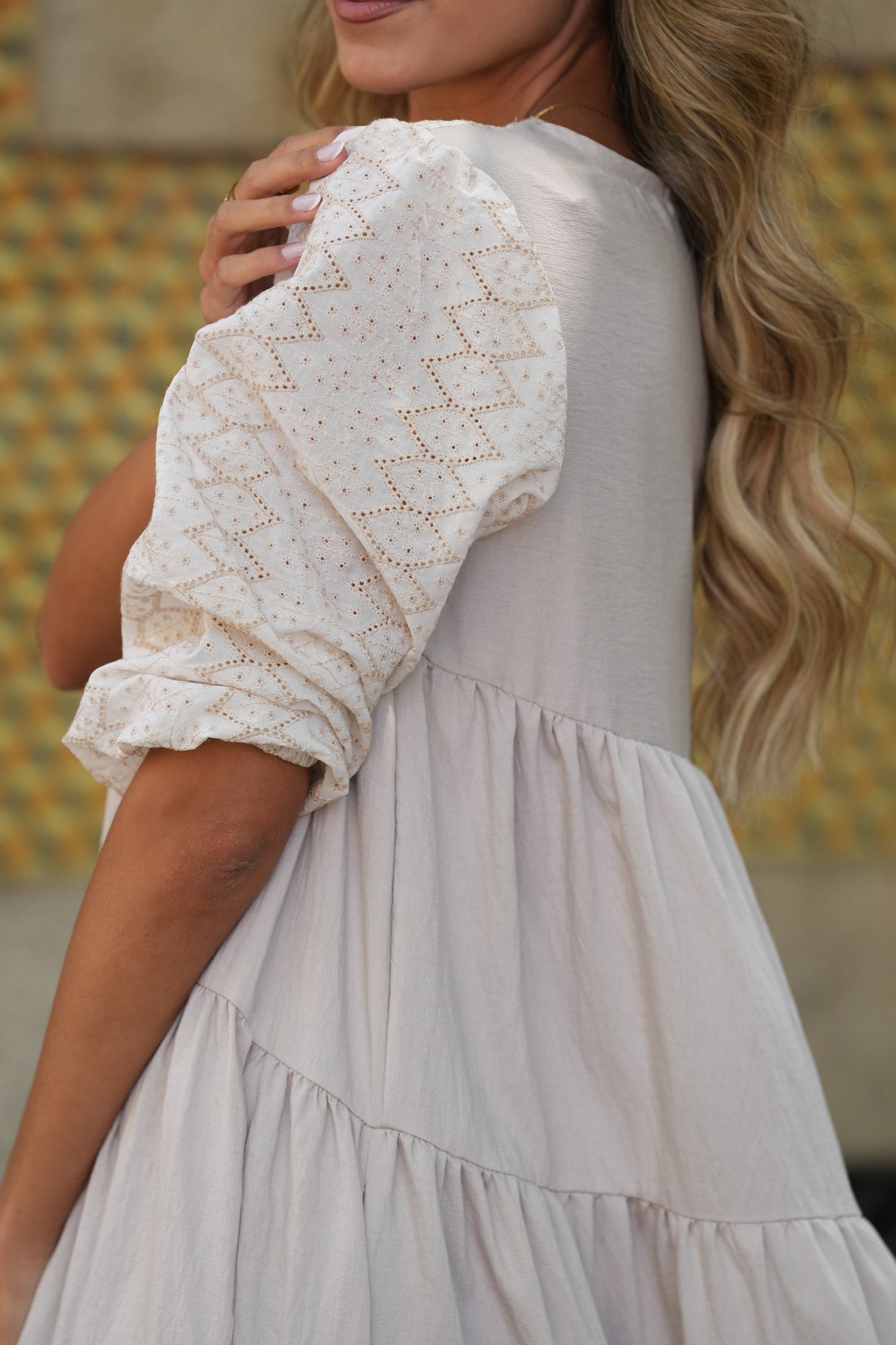 Vestido comprido Bege