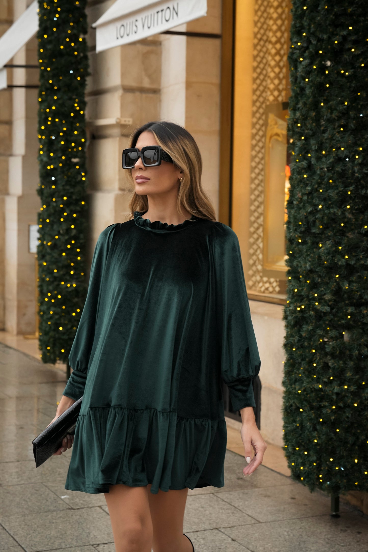 Vestido corto de terciopelo