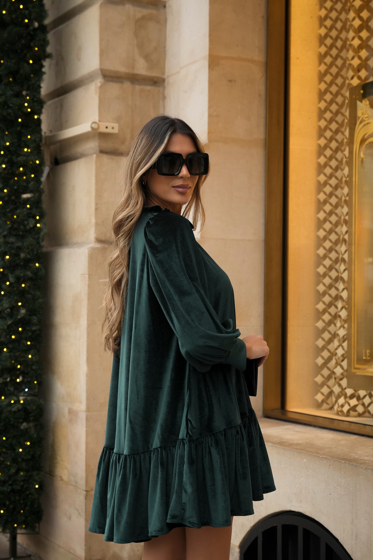 Vestido corto de terciopelo