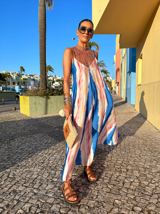 Robe longue à bretelles