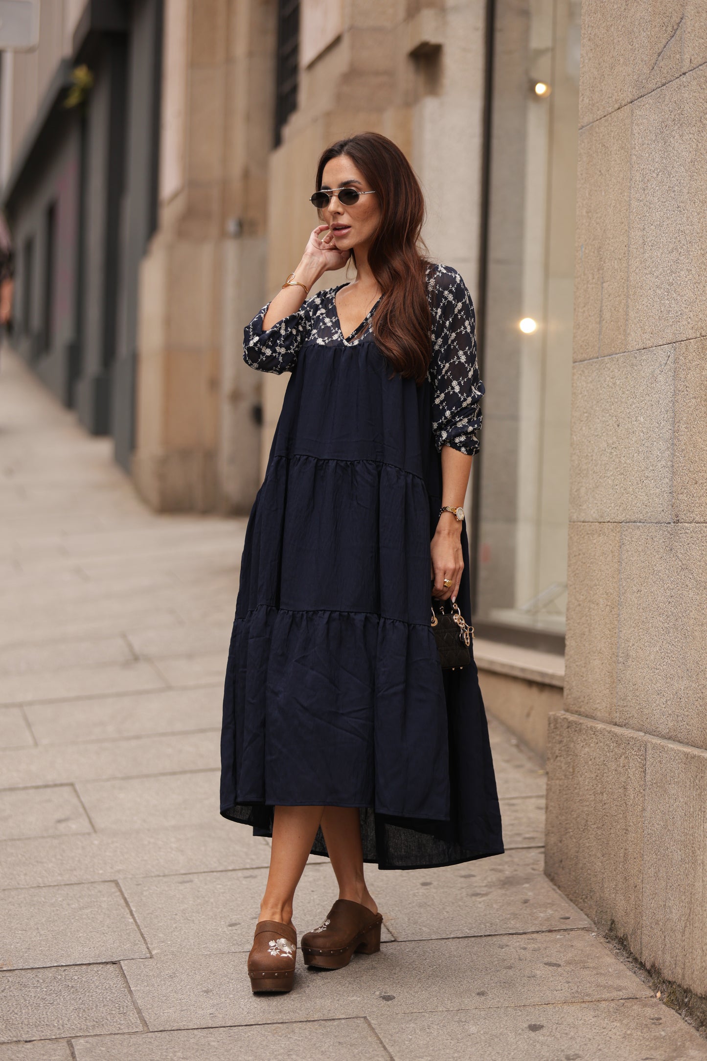Vestido comprido azul