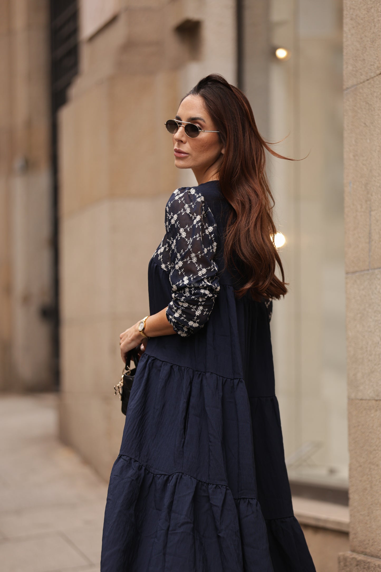 Vestido comprido azul