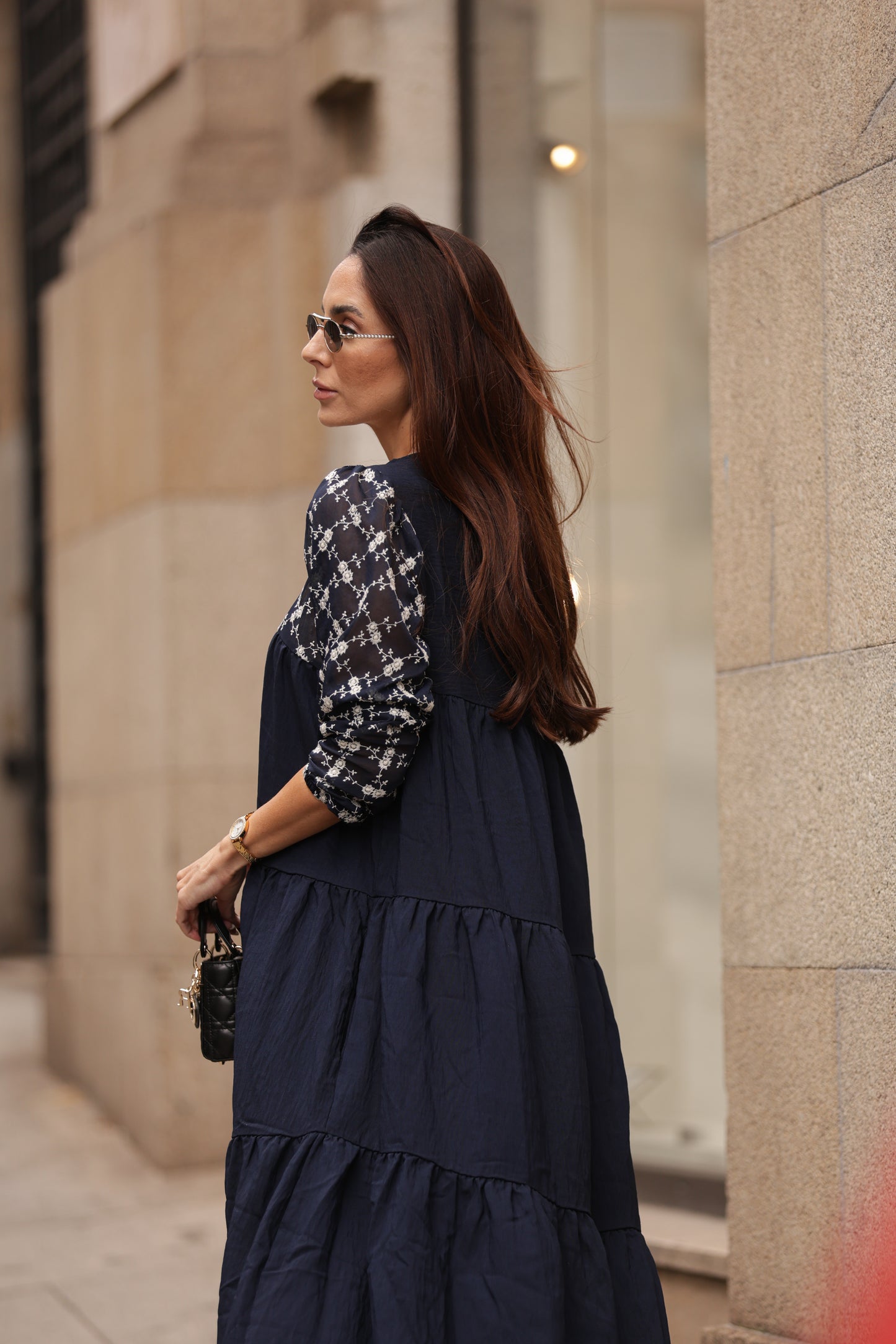 Vestido comprido azul