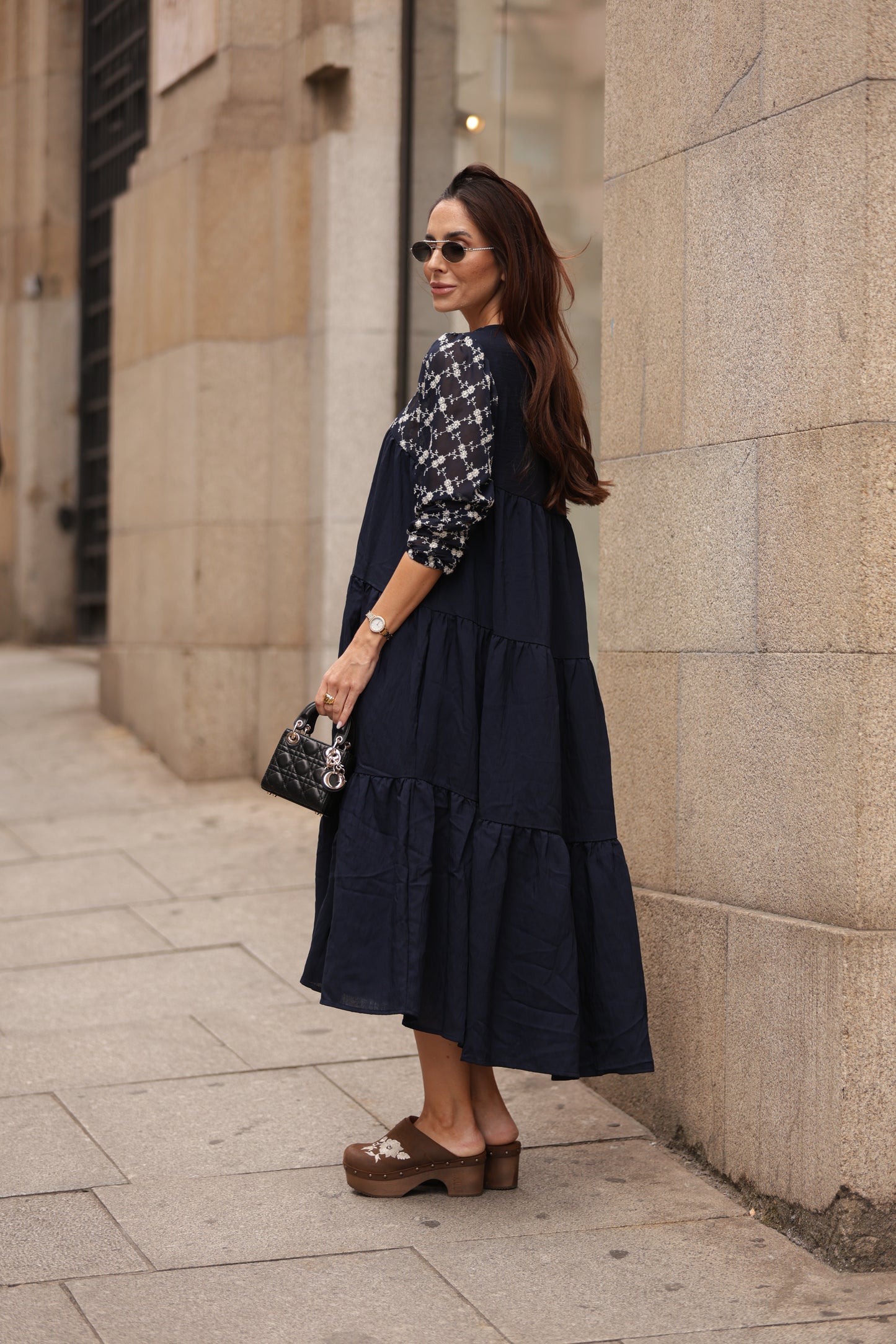 Vestido comprido azul