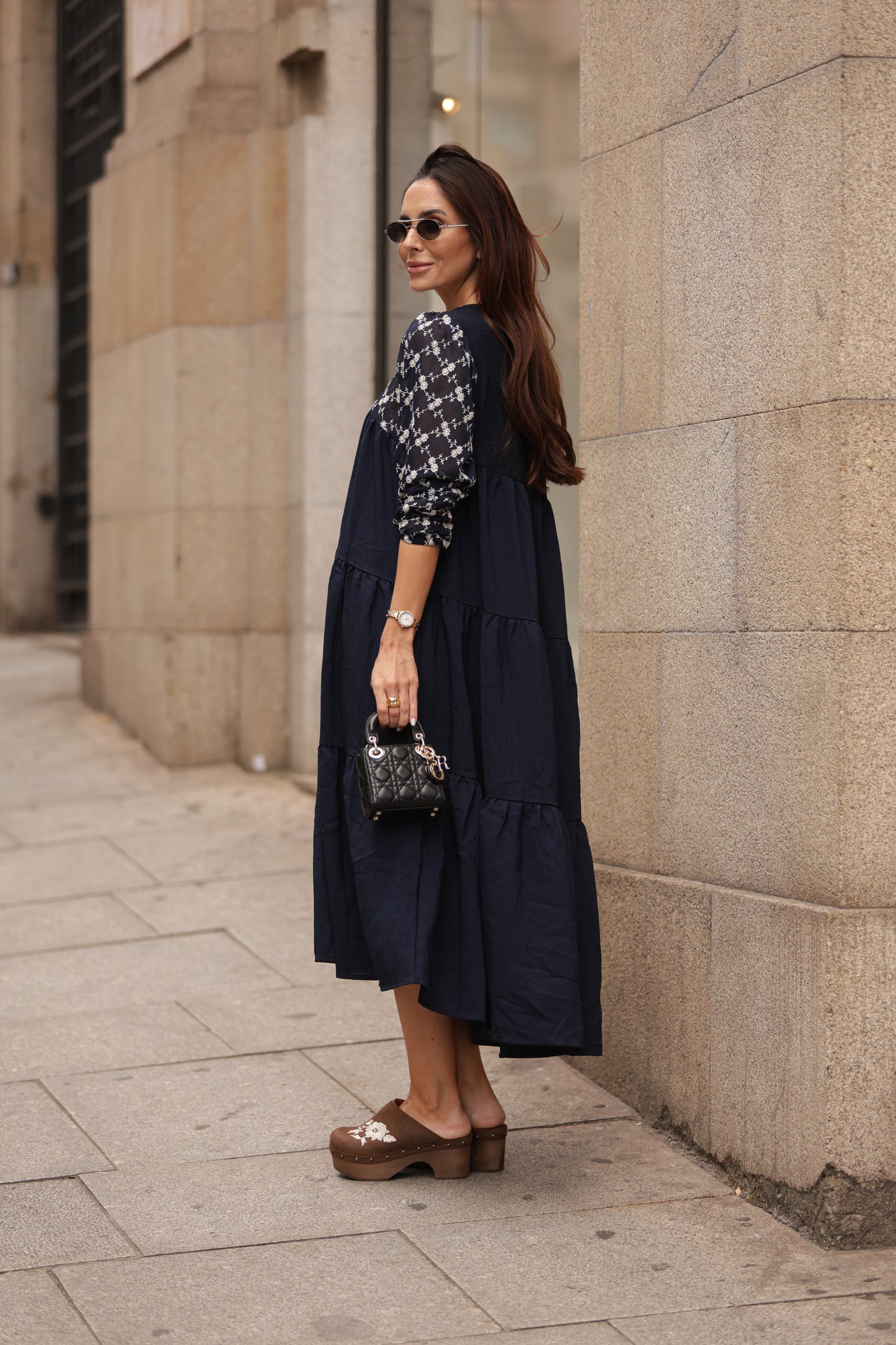Vestido comprido azul