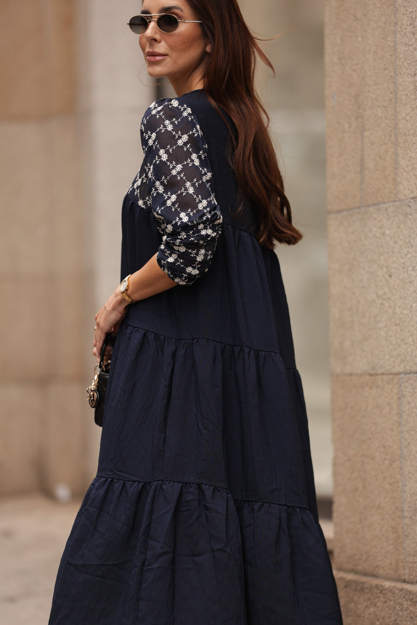 Vestido comprido azul