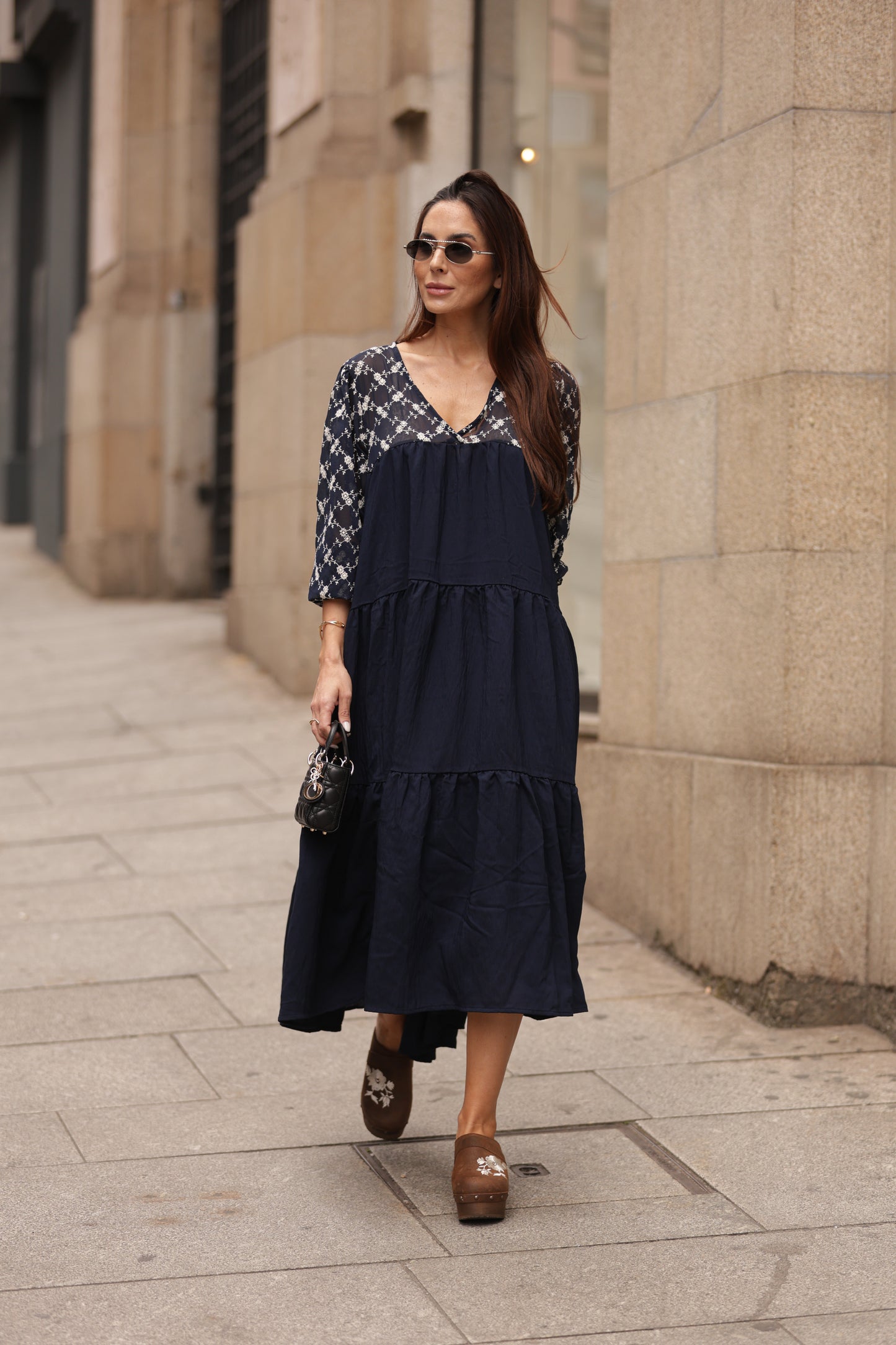 Vestido comprido azul
