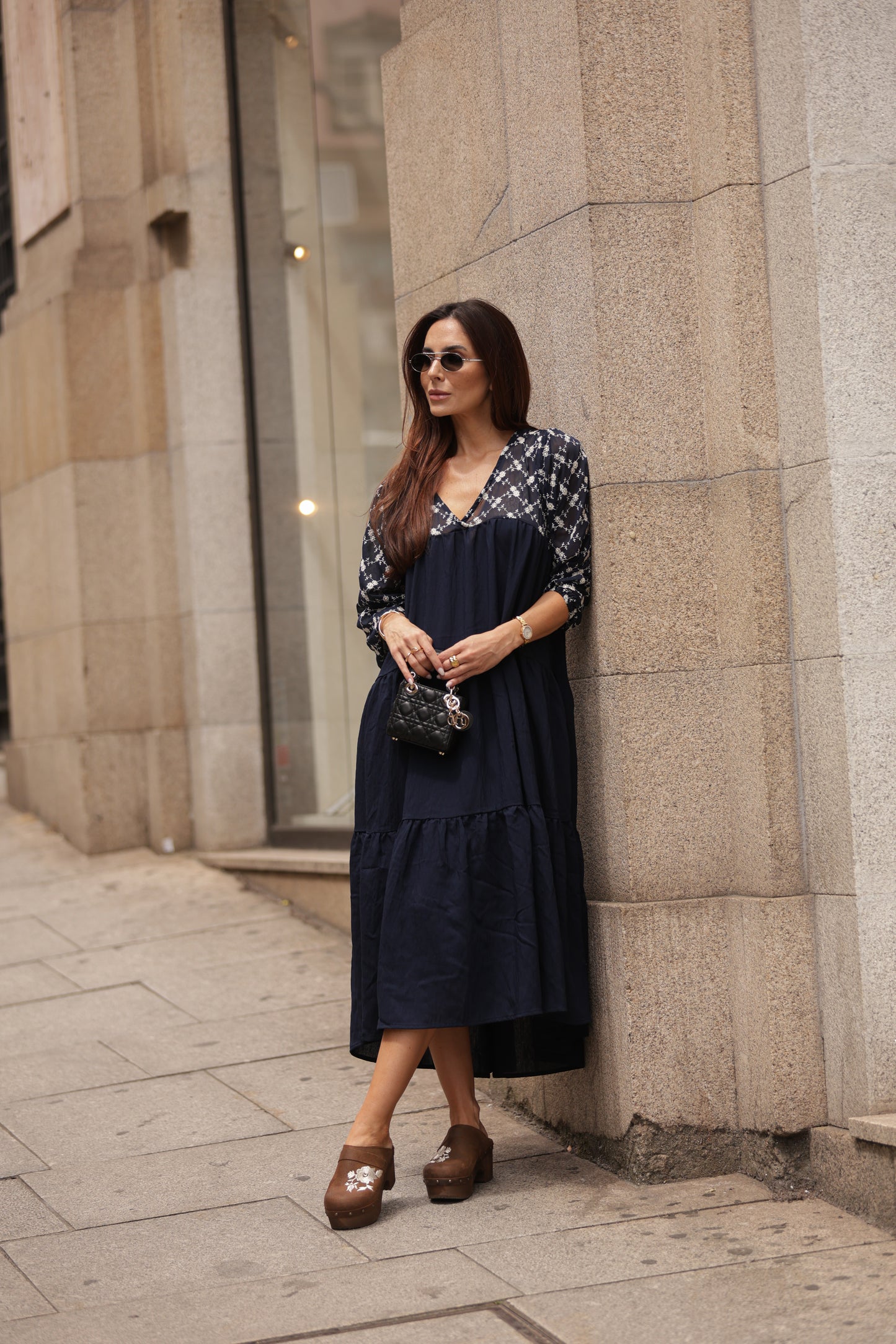 Vestido comprido azul