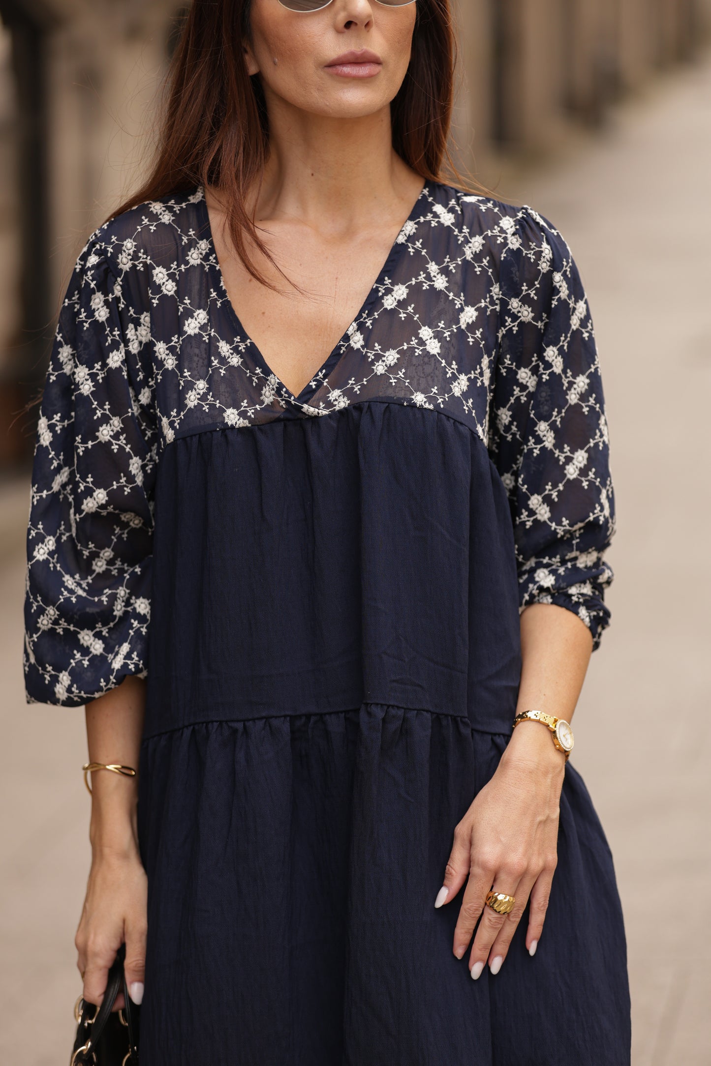 Vestido comprido azul