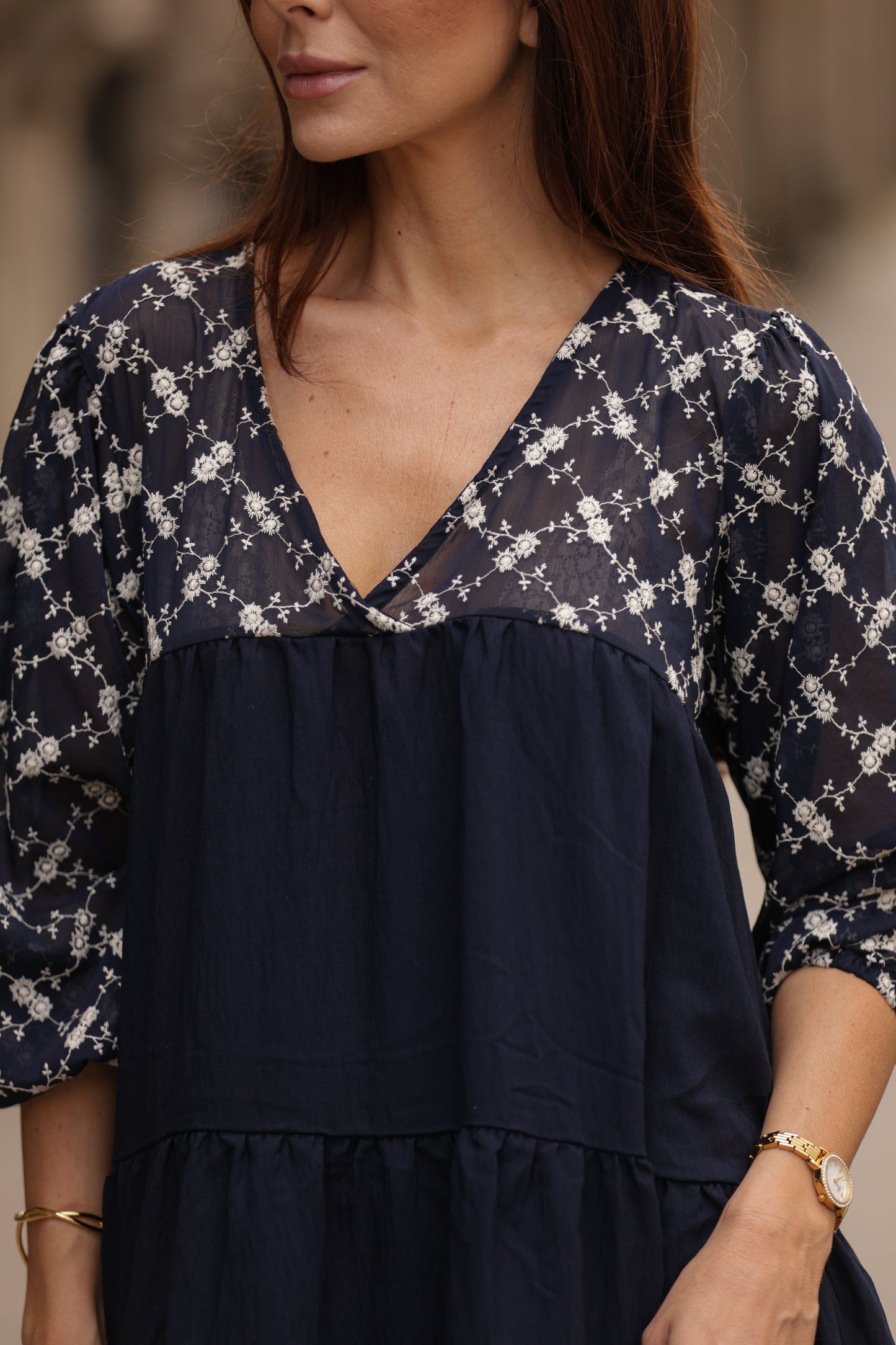 Vestido comprido azul