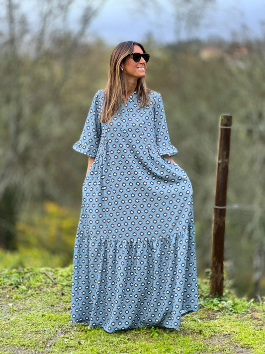 Vestido comprido estampado